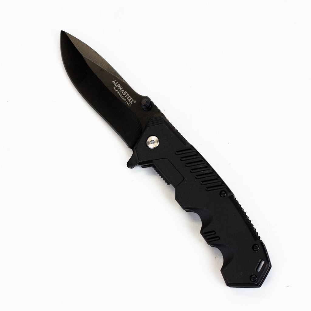 ALPHASTEEL Hunting Knife - Black Steel