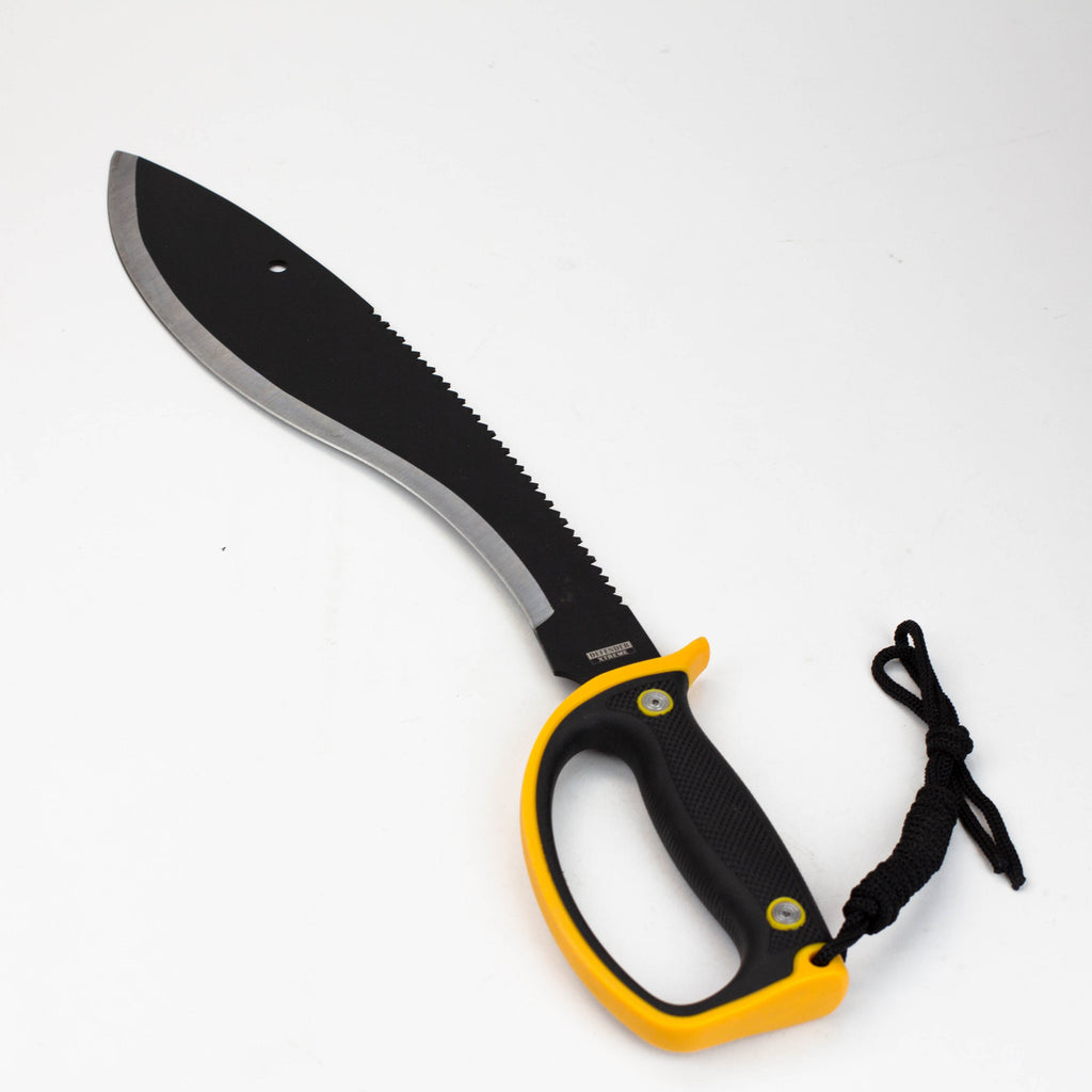 20″ Black & Silver Machete with A Black Yellow Handle & Sheath [HK6660]