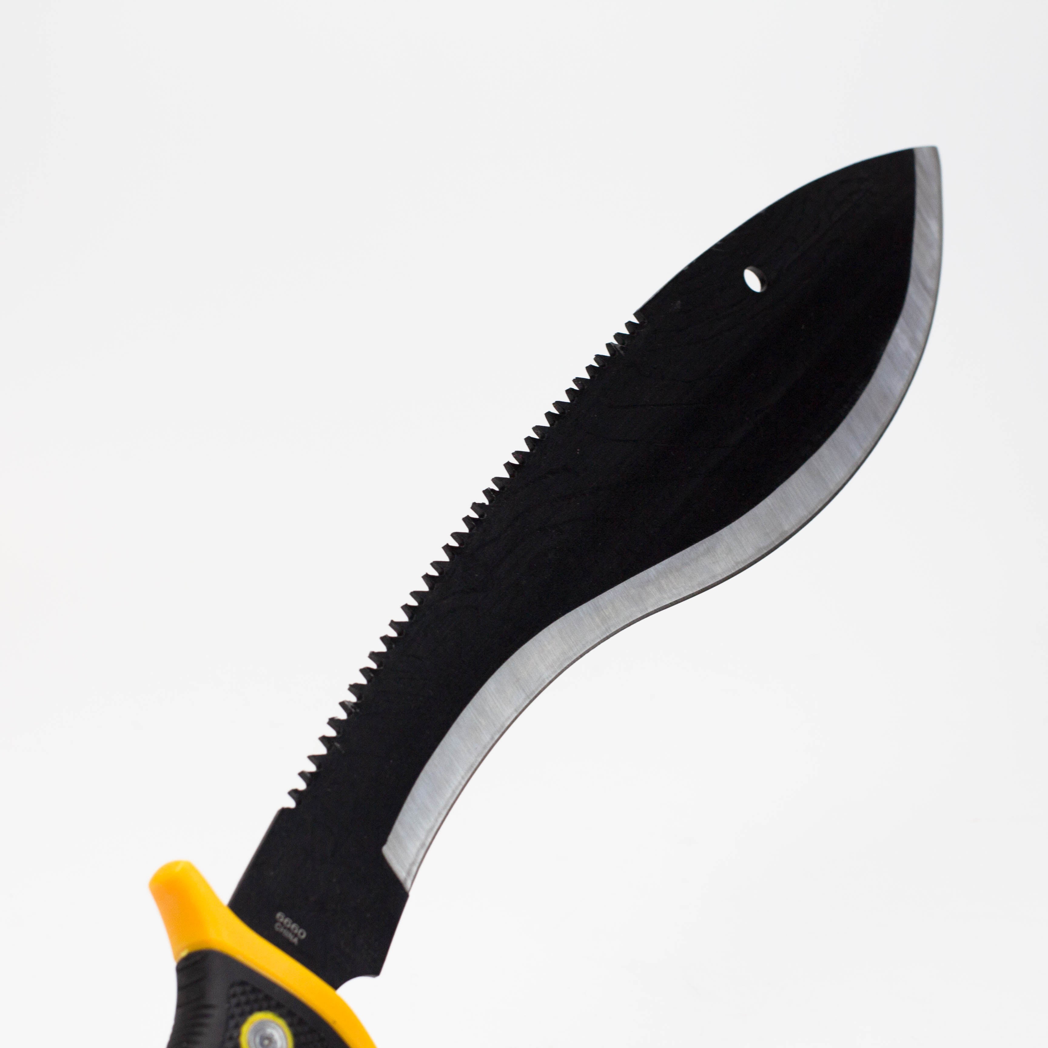 20″ Black & Silver Machete with A Black Yellow Handle & Sheath [HK6660]