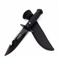 ALPHASTEEL Hunting Knife - Black Survival
