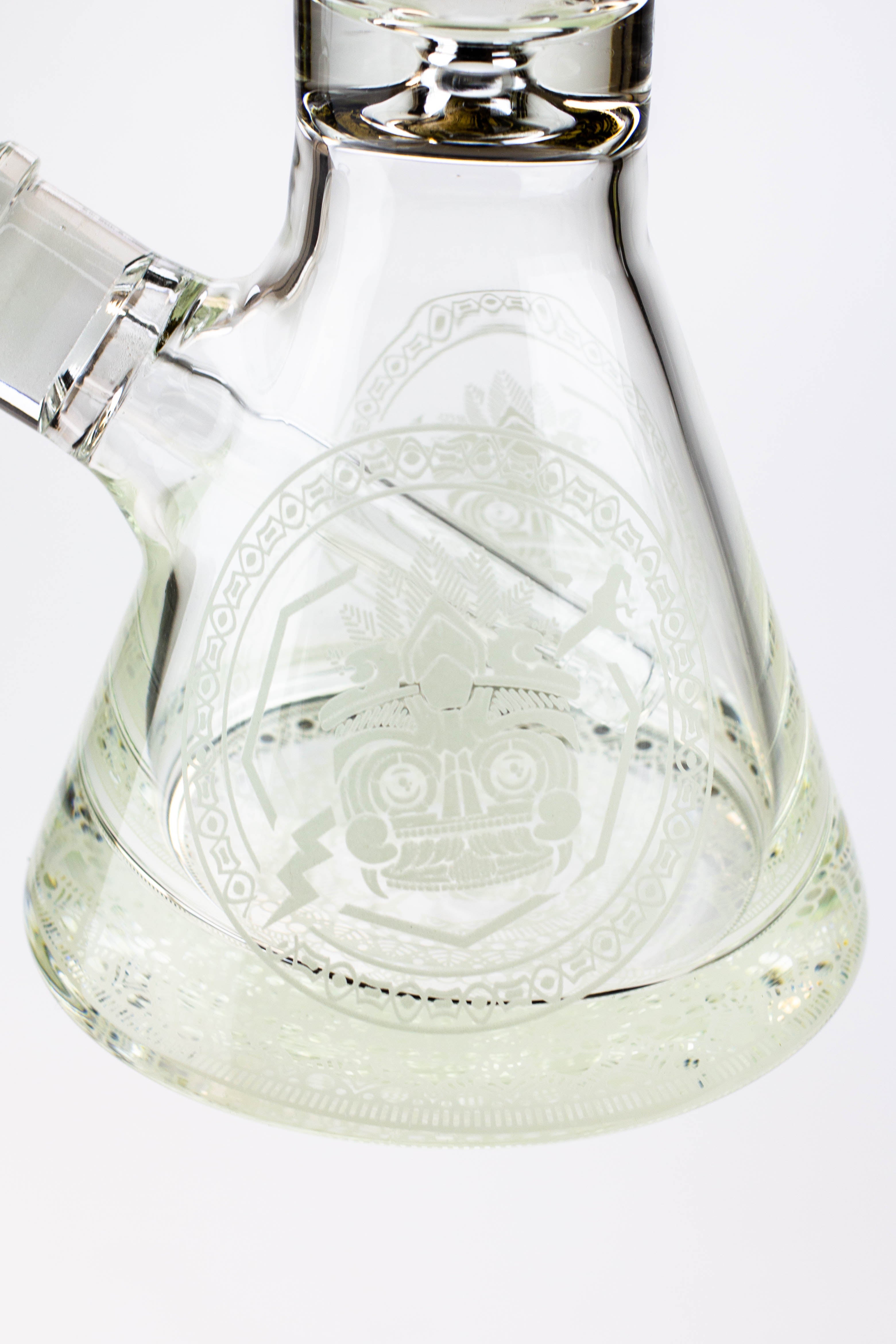 16" Egyptian Hieroglyph / 9 mm / Glow in the dark / Glass Bong  [MG22]