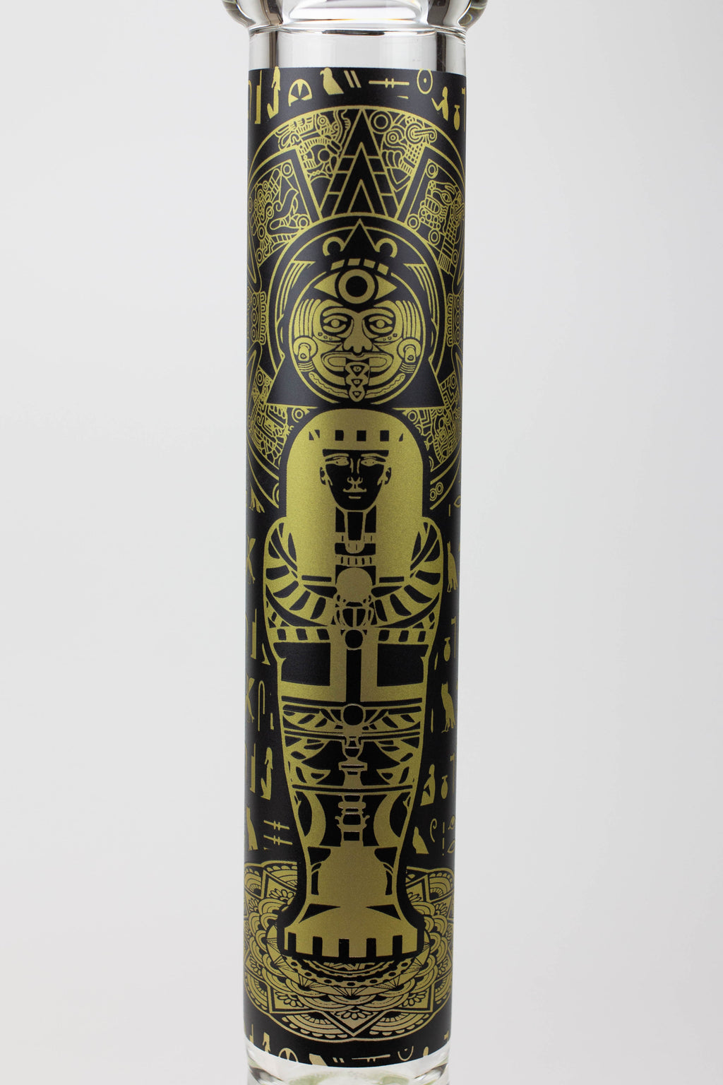 16" Egyptian Hieroglyph / 9 mm / Glow in the dark / Glass Bong  [MG22]