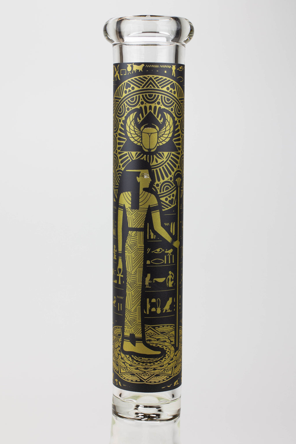 16" Egyptian Hieroglyph / 9 mm / Glow in the dark / Glass Bong  [MG22]
