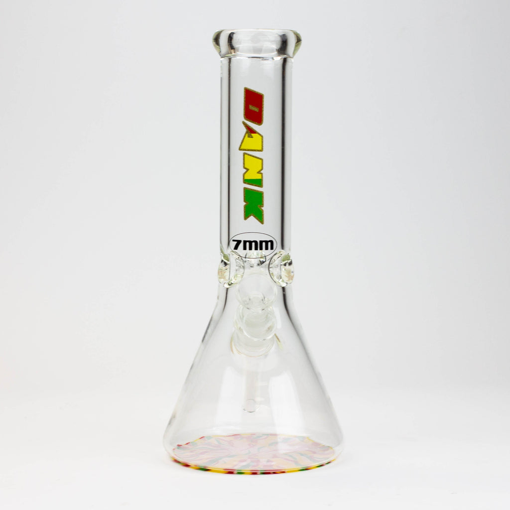 12" DANK beaker 7 mm glass bong with Colour Bottom