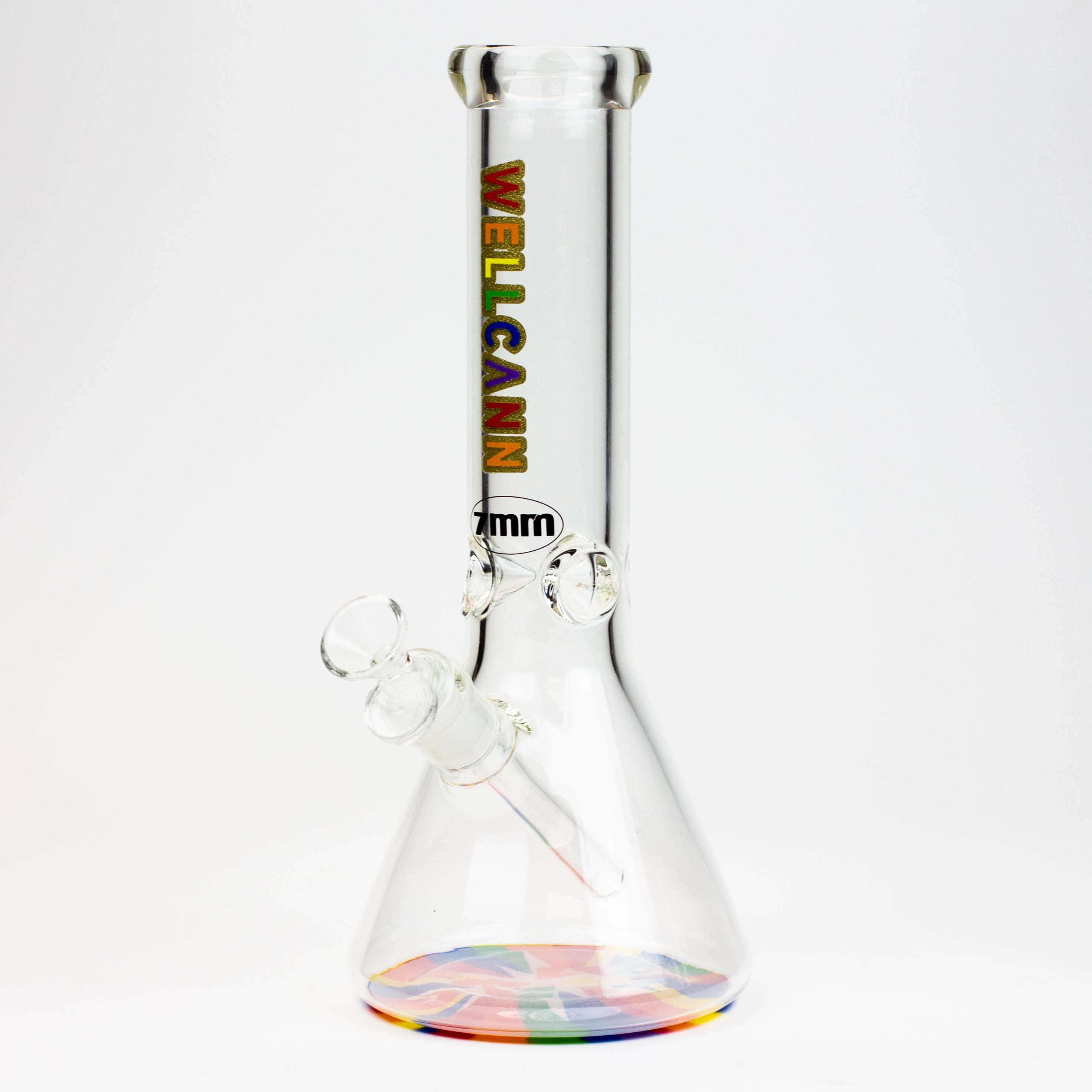 12" WellCann beaker 7 mm glass water bong with Colour Bottom