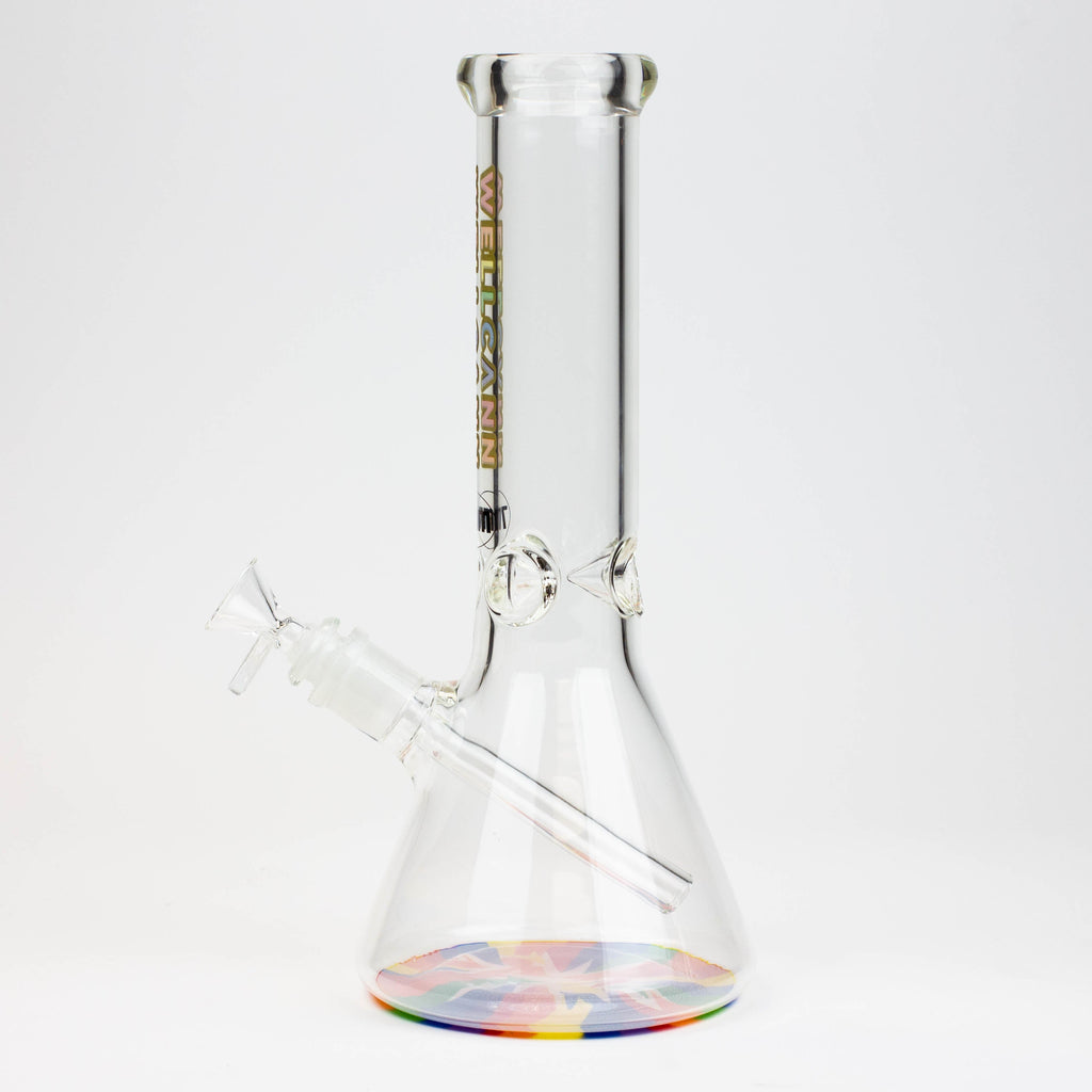 12" WellCann beaker 7 mm glass water bong with Colour Bottom