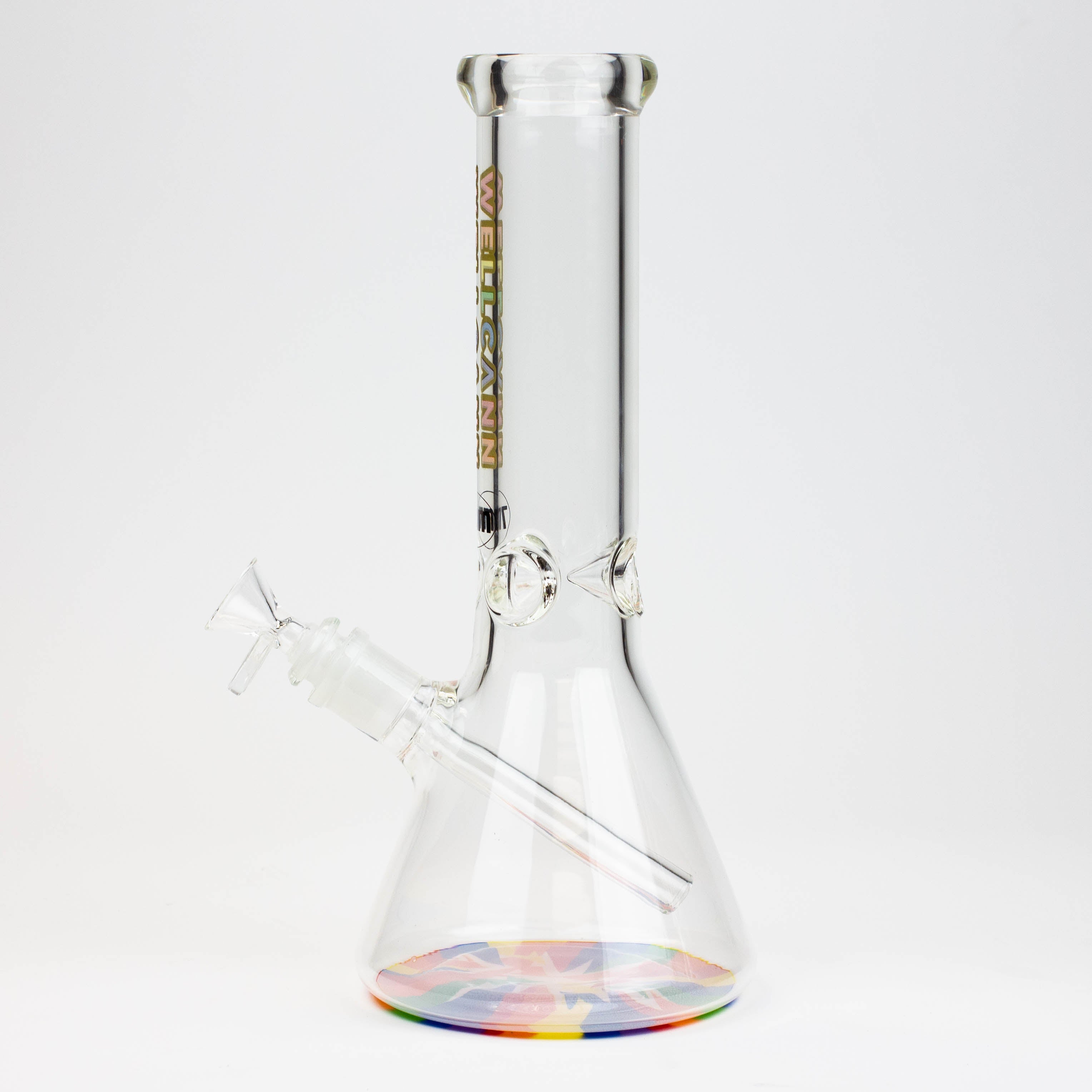 12" WellCann beaker 7 mm glass water bong with Colour Bottom