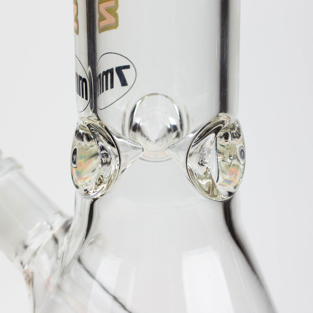 12" WellCann beaker 7 mm glass water bong with Colour Bottom