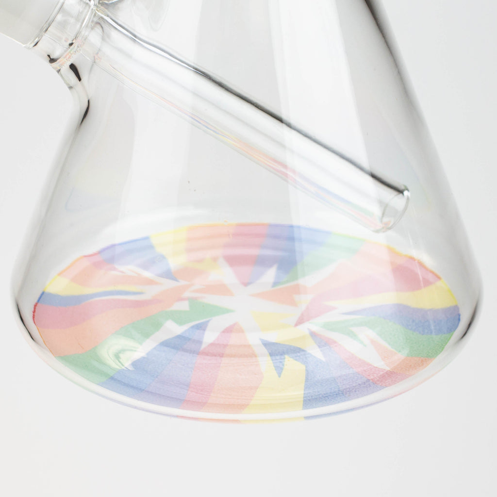 12" WellCann beaker 7 mm glass water bong with Colour Bottom