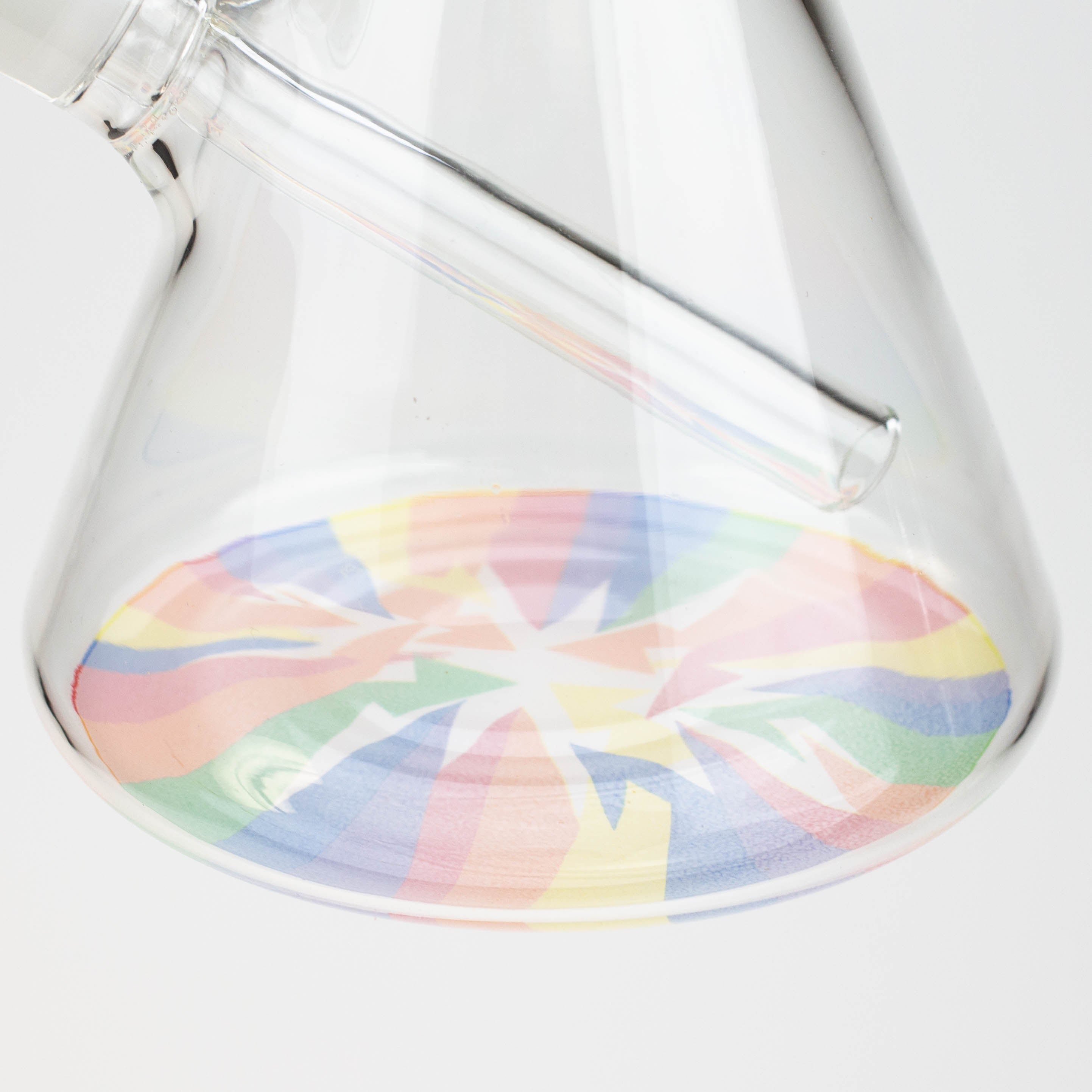 12" WellCann beaker 7 mm glass water bong with Colour Bottom