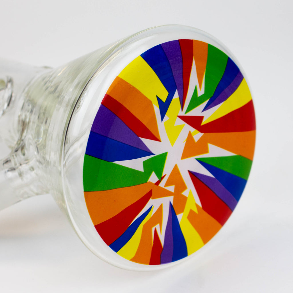12" WellCann beaker 7 mm glass water bong with Colour Bottom