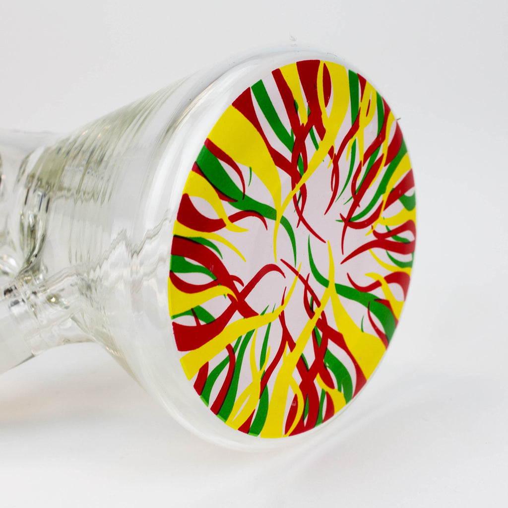 12" WellCann beaker 7 mm glass water bong with Colour Bottom