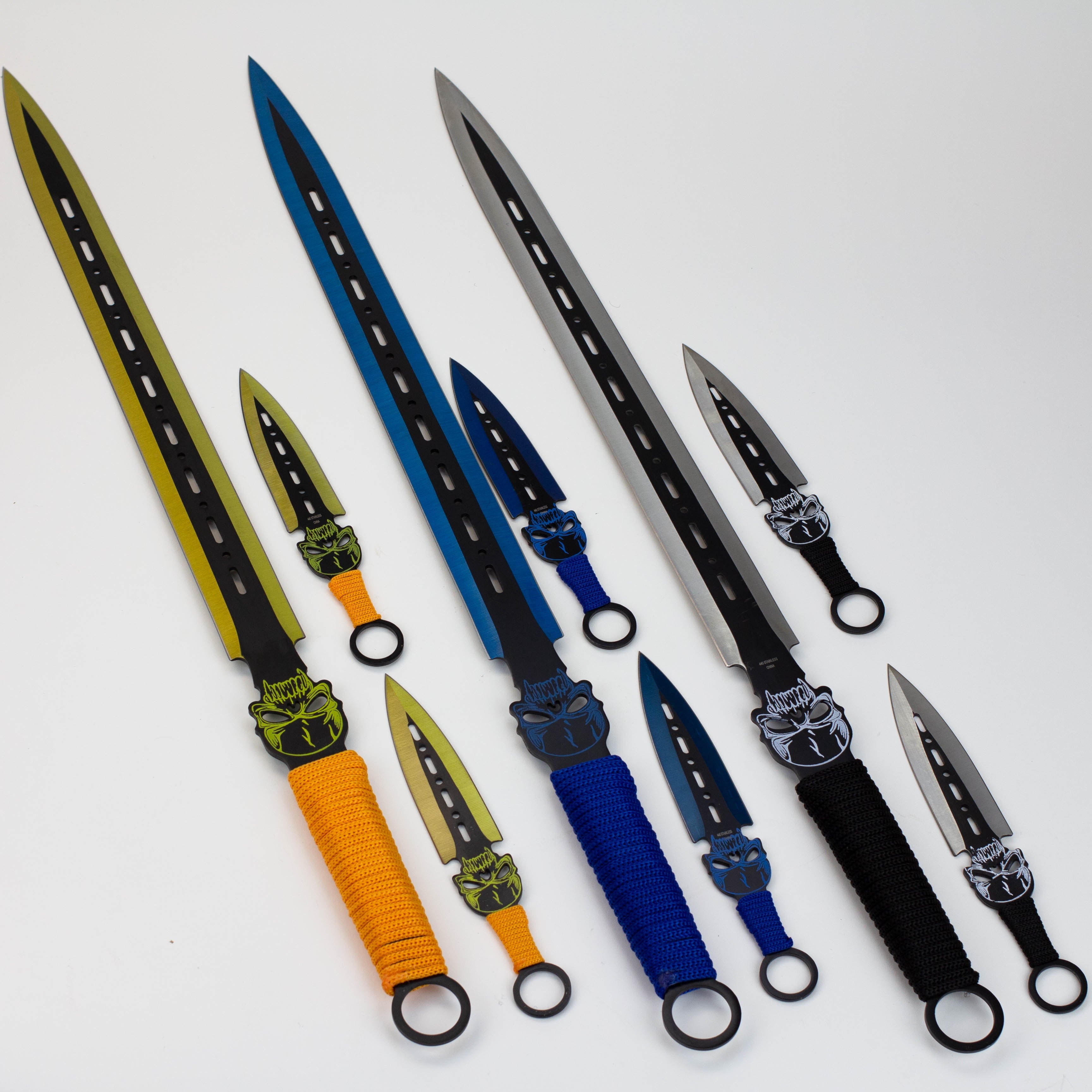 Tactical Machete Sword with Two 8″ Throwing Knives [T661085]