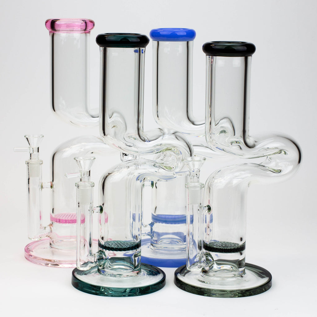 11.5" 2-in-1 7mm Zig-zag glass water bong [AKG003]