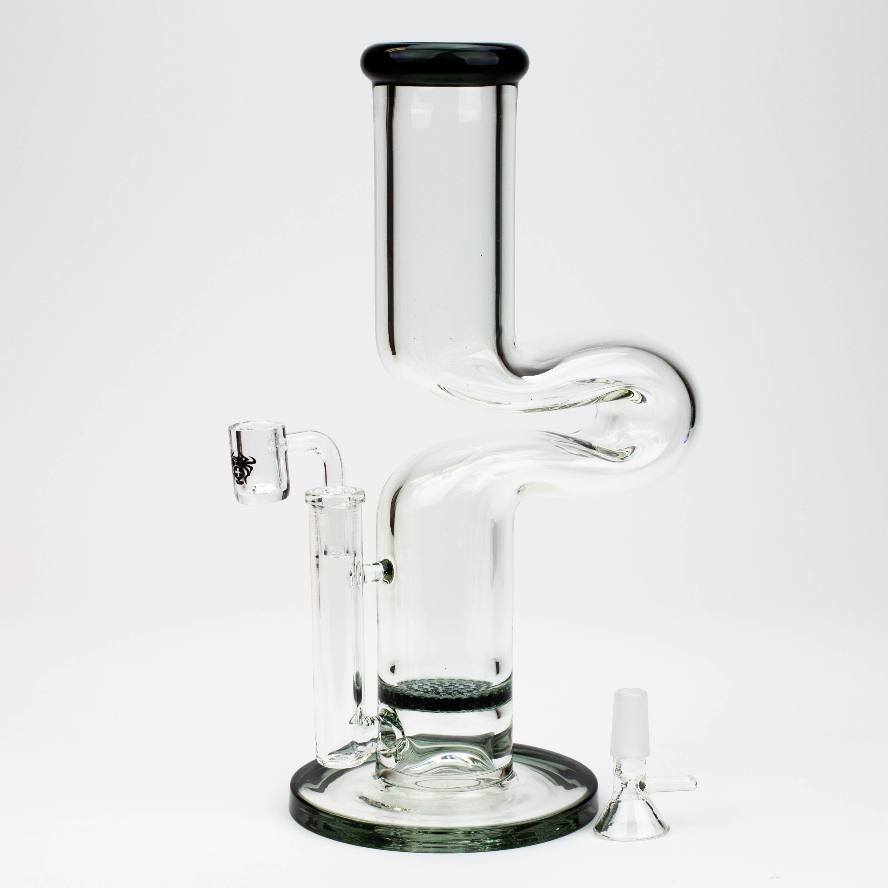 11.5" 2-in-1 7mm Zig-zag glass water bong [AKG003]