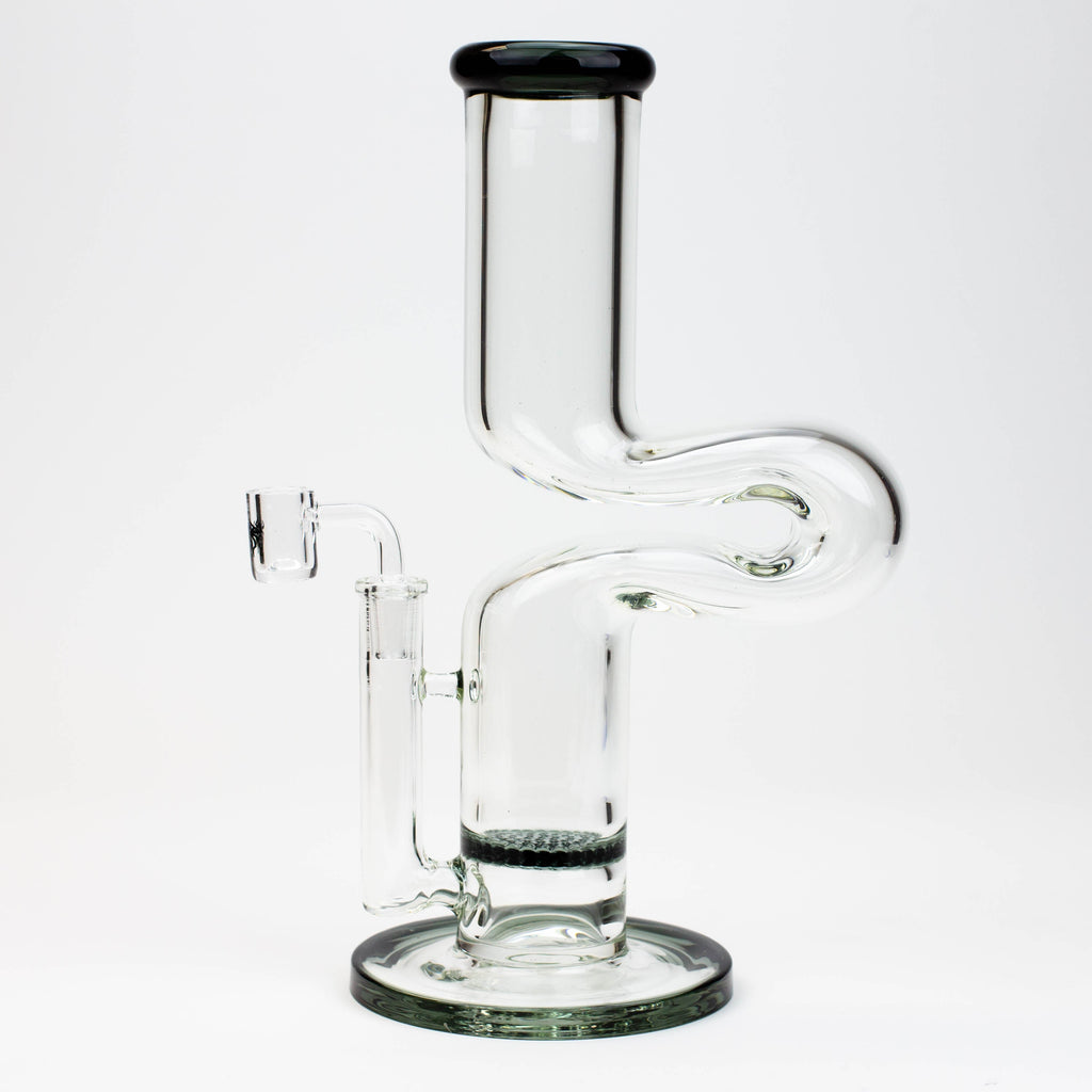 11.5" 2-in-1 7mm Zig-zag glass water bong [AKG003]