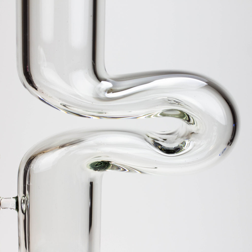 11.5" 2-in-1 7mm Zig-zag glass water bong [AKG003]