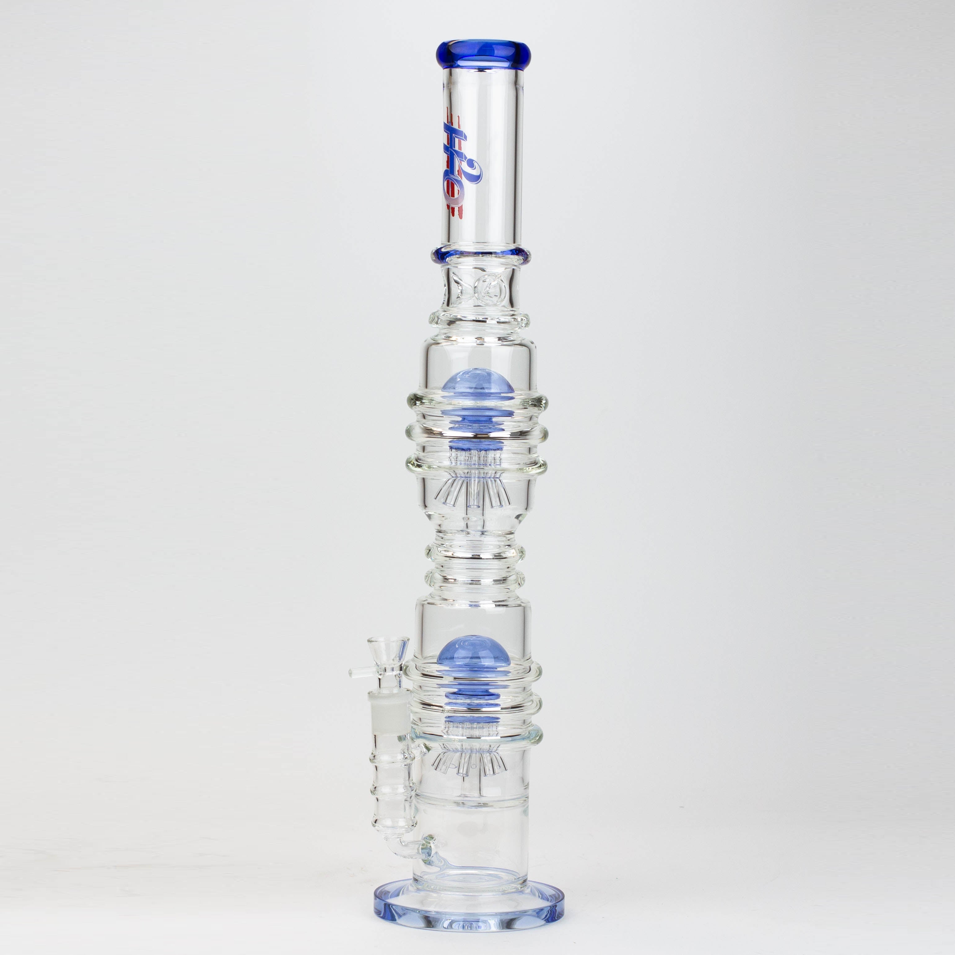 21" H2O  Dual percolator glass water bong [H2O-5004]