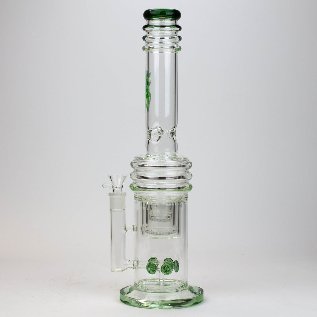 17" H2O glass water bong with double layer honeycomb [H2O-5005]