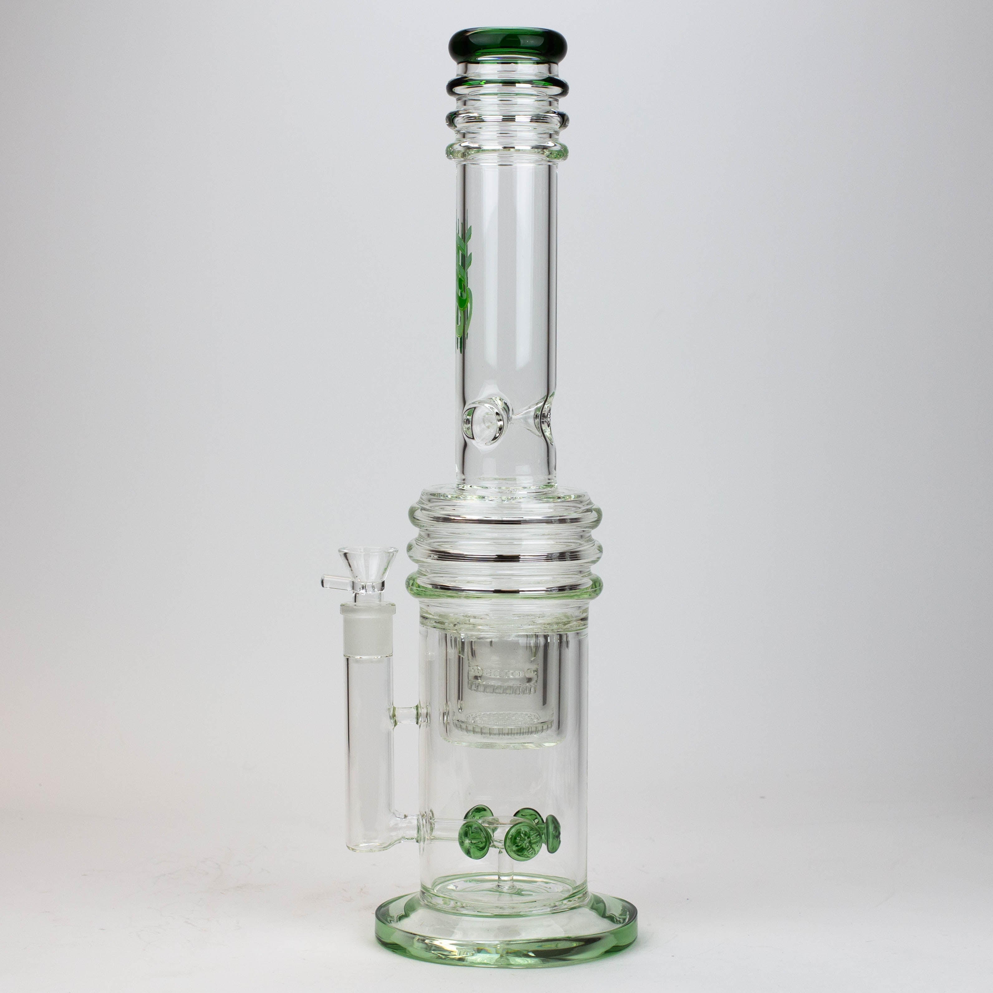 17" H2O glass water bong with double layer honeycomb [H2O-5005]