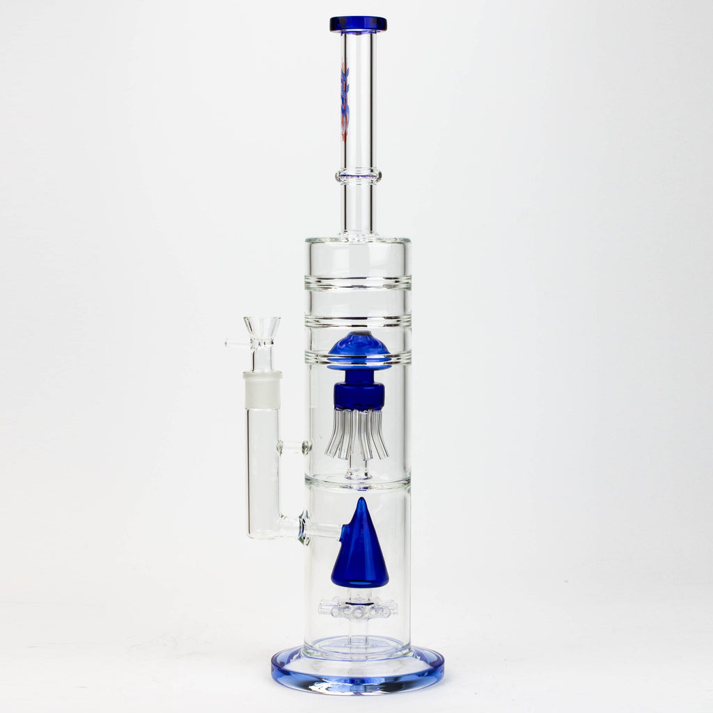 17" H2O dual diffuser glass water bong [H2O-5002]