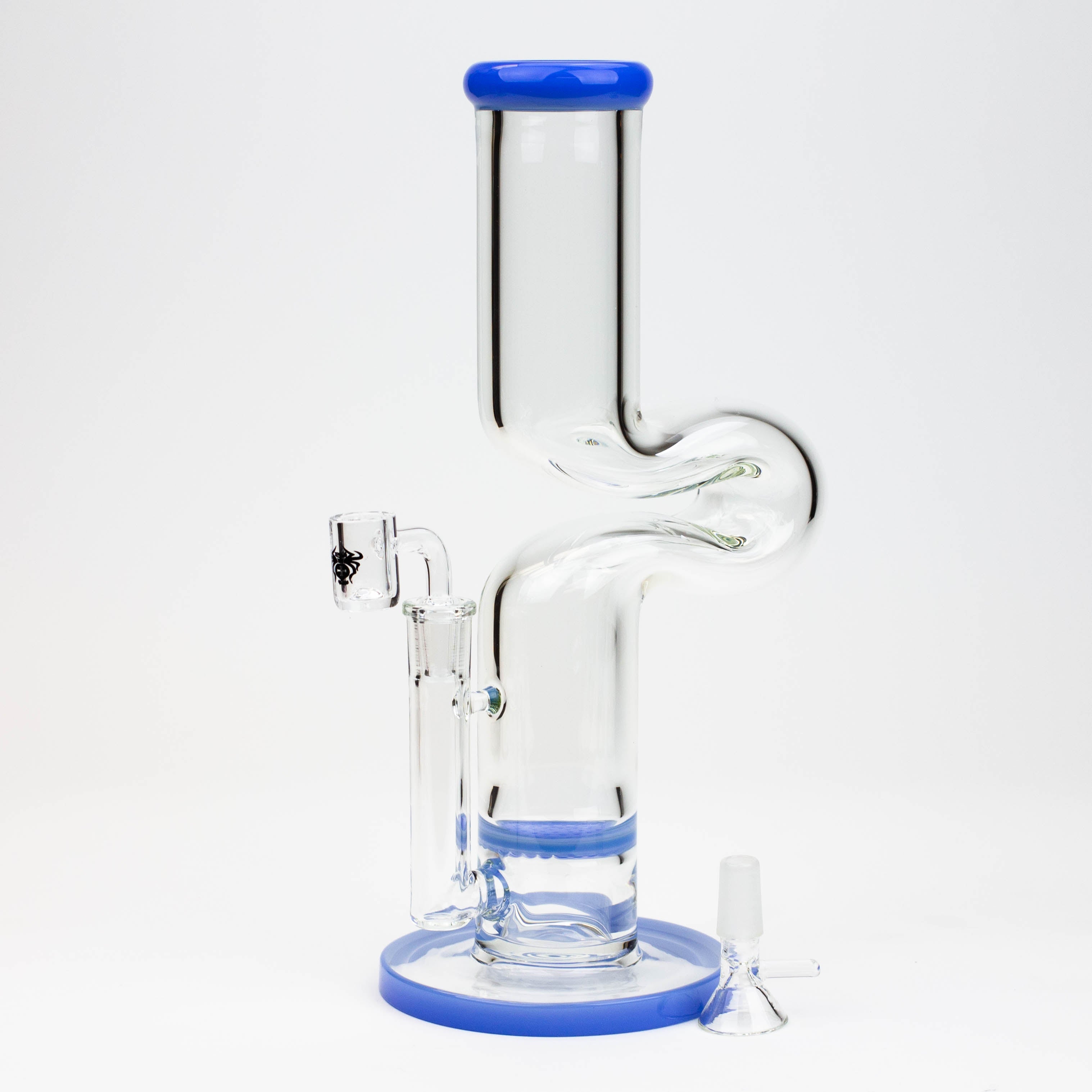 11.5" 2-in-1 7mm Zig-zag glass water bong [AKG003]