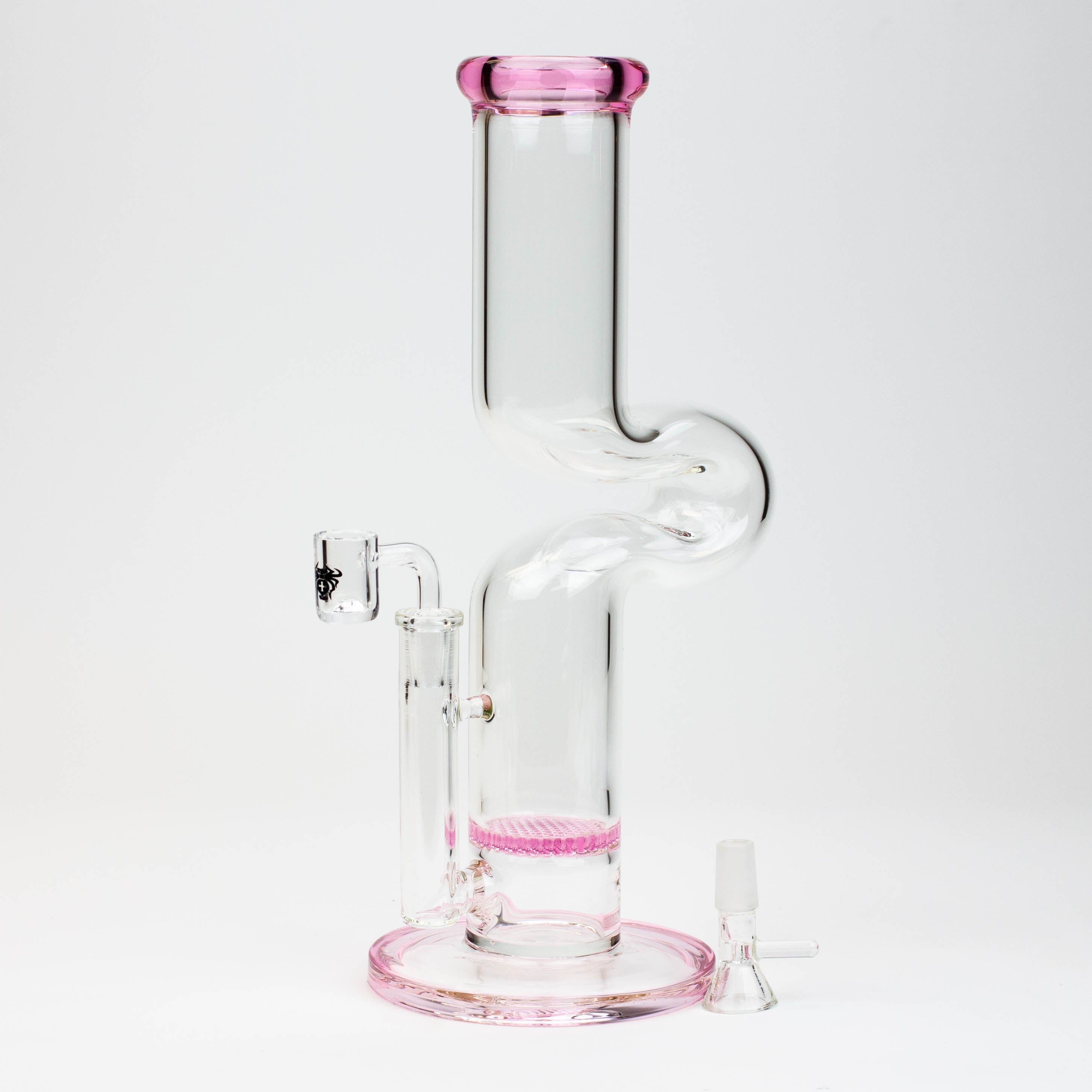 11.5" 2-in-1 7mm Zig-zag glass water bong [AKG003]