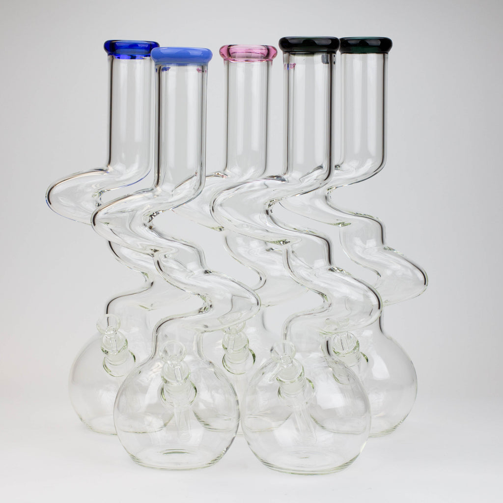 16" Zig-zag glass water bong [AKG004]