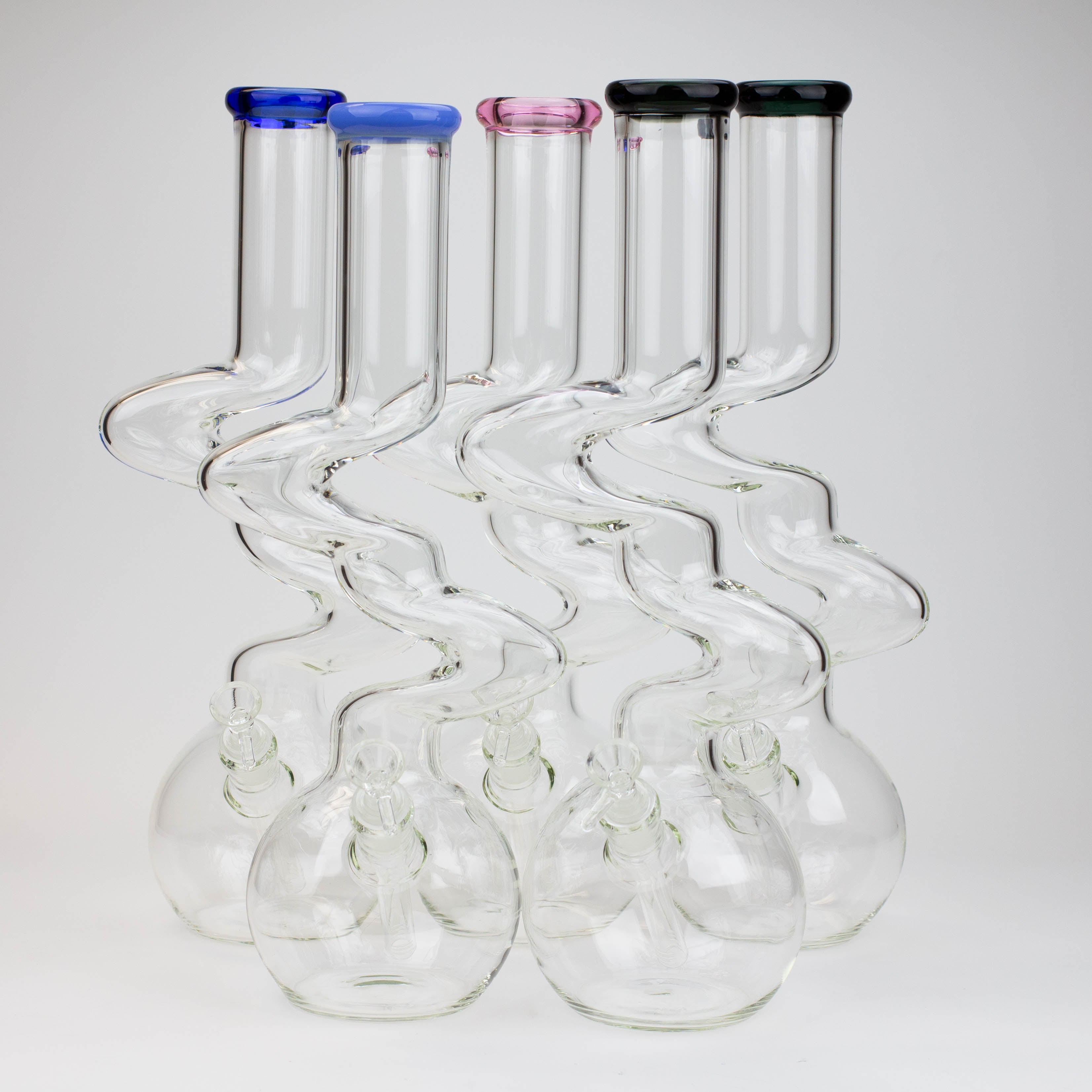 16" Zig-zag glass water bong [AKG004]