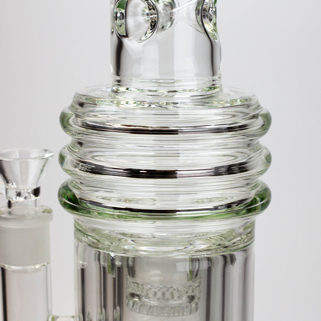17" H2O glass water bong with double layer honeycomb [H2O-5005]