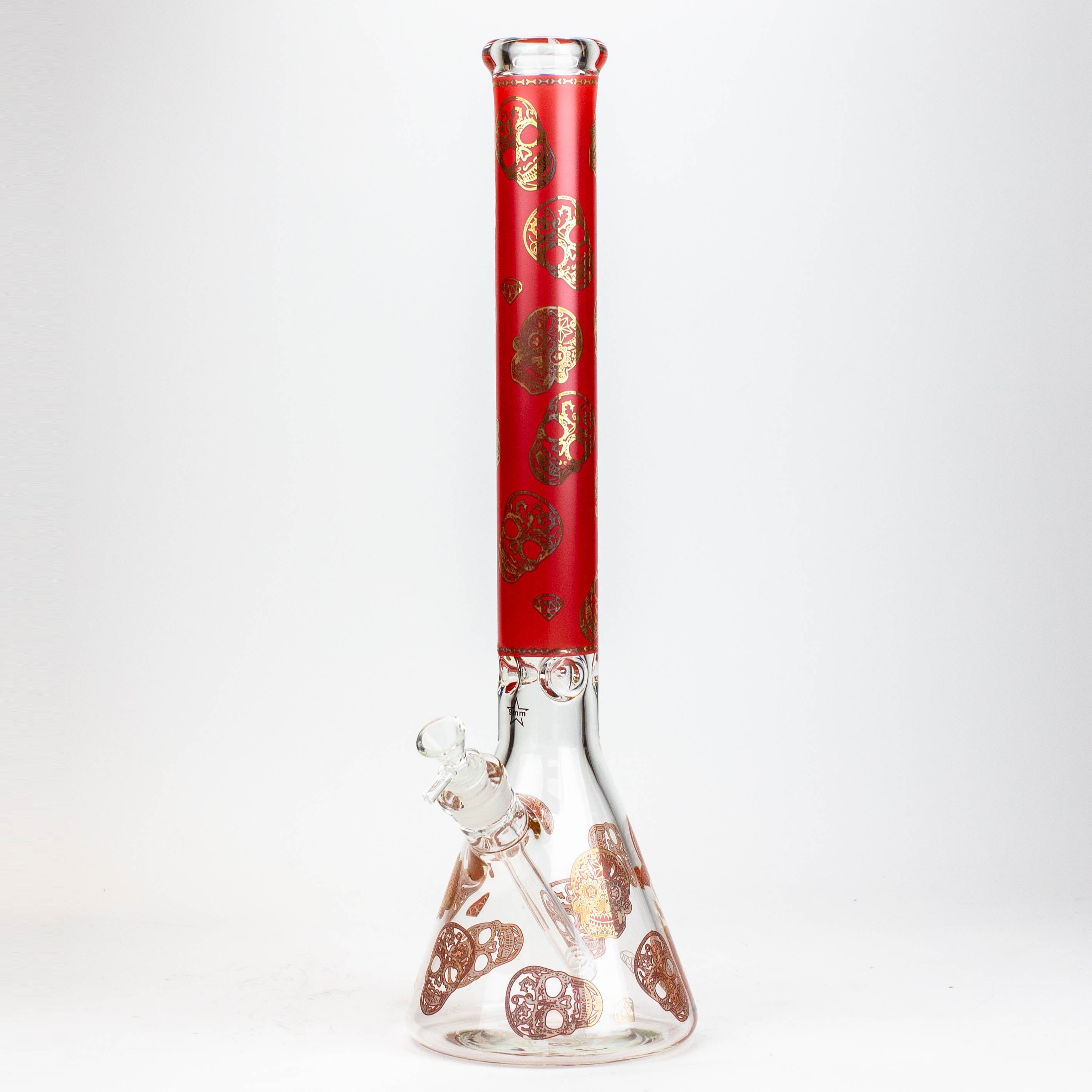 20" Skull Patterned 9 mm glass water bong ( GBT2101 )