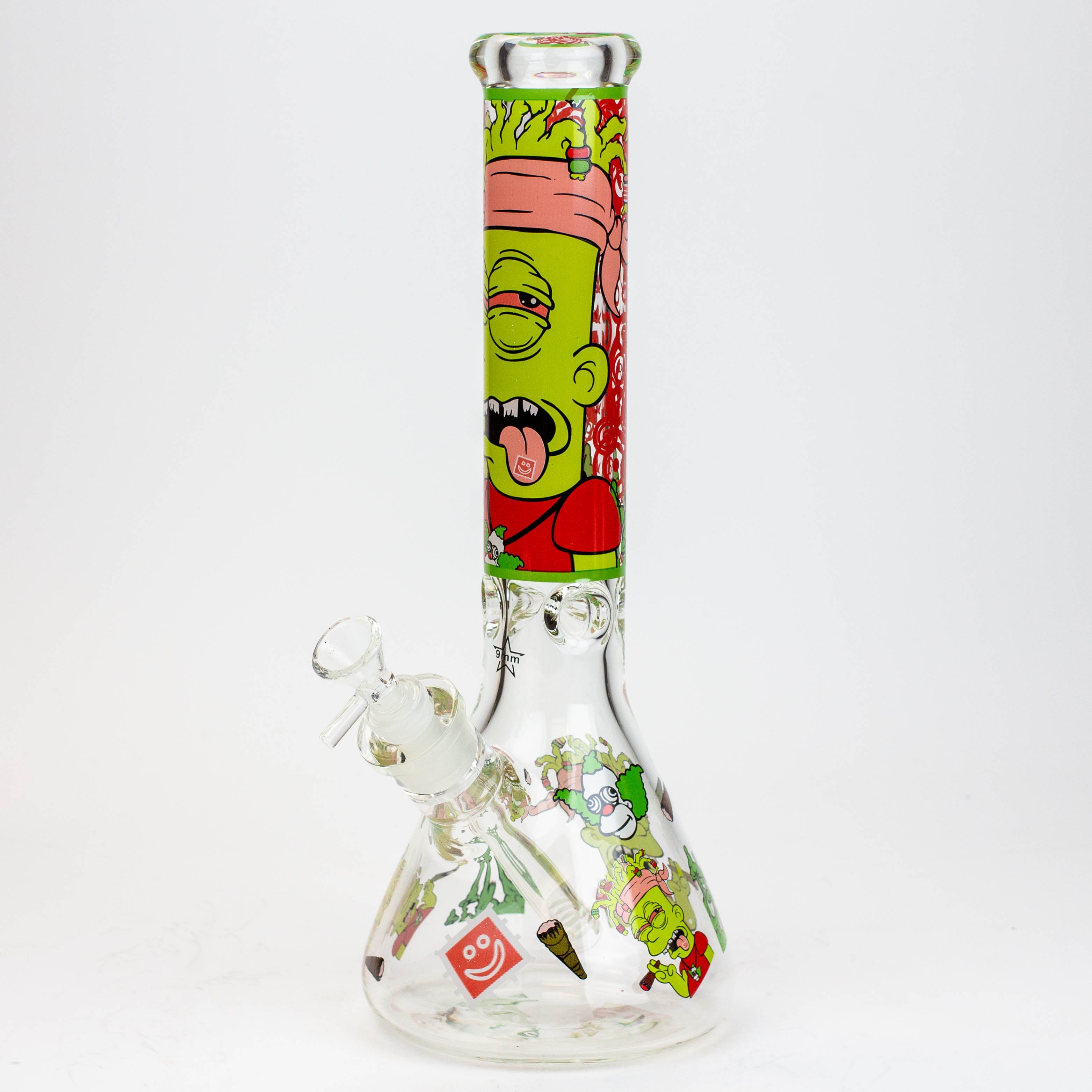 13.5" RM cartoon 9 mm glass beaker water bong