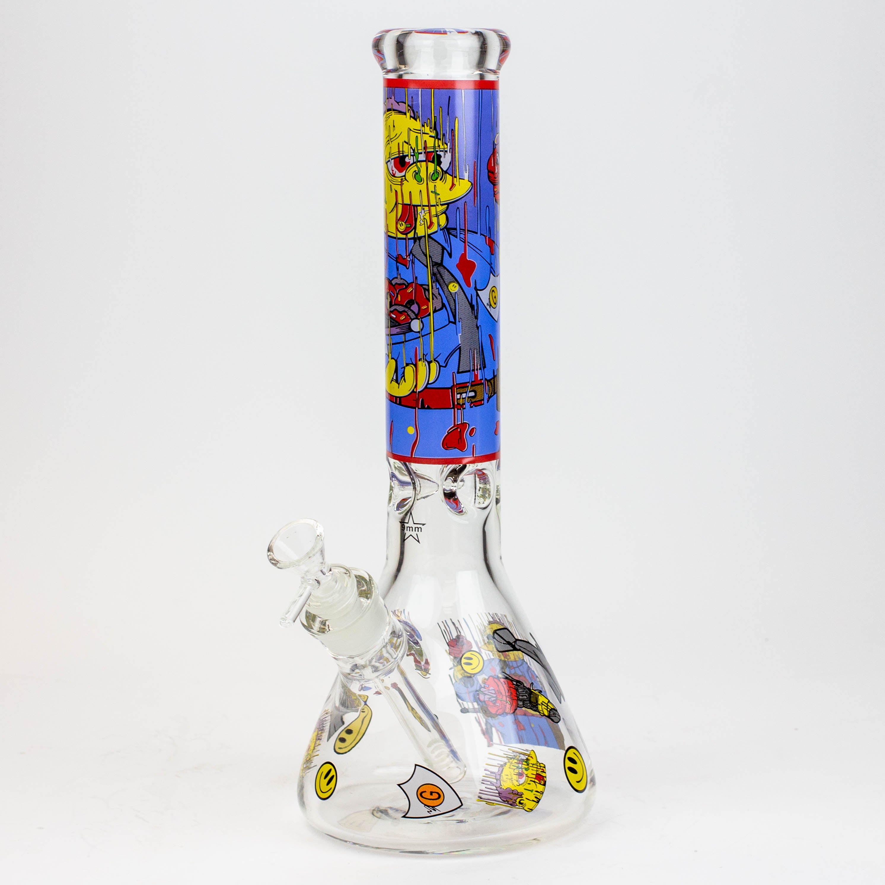 13.5" RM cartoon 9 mm glass beaker water bong
