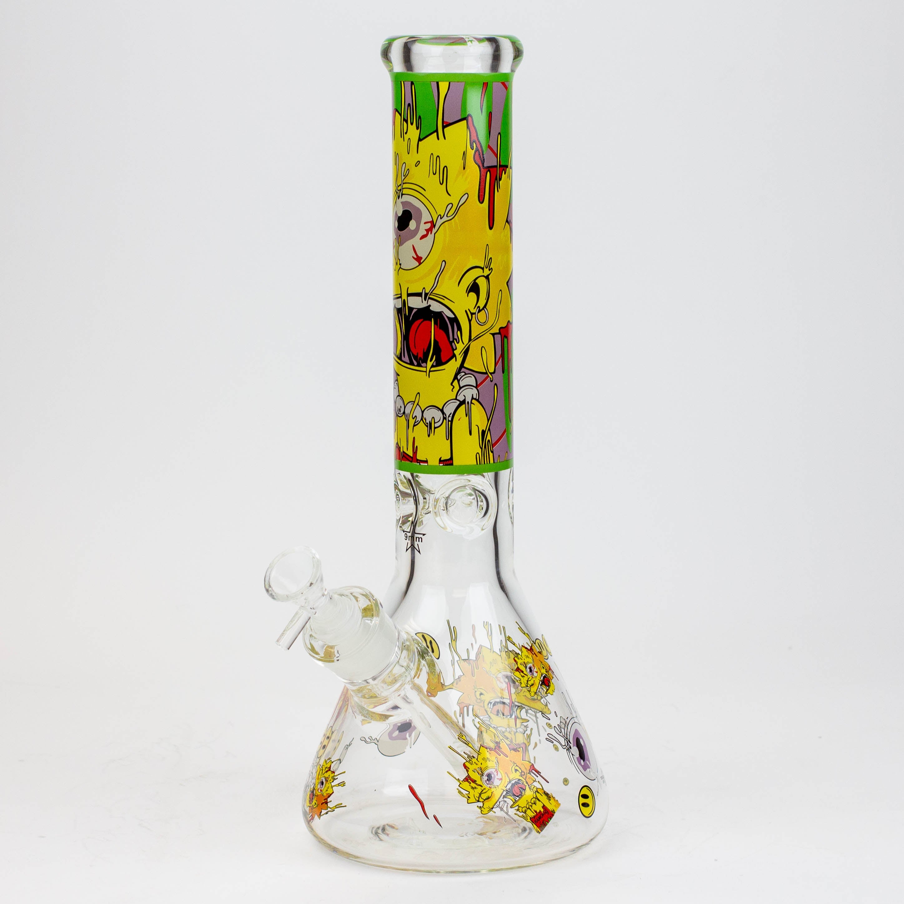 13.5" RM cartoon 9 mm glass beaker water bong