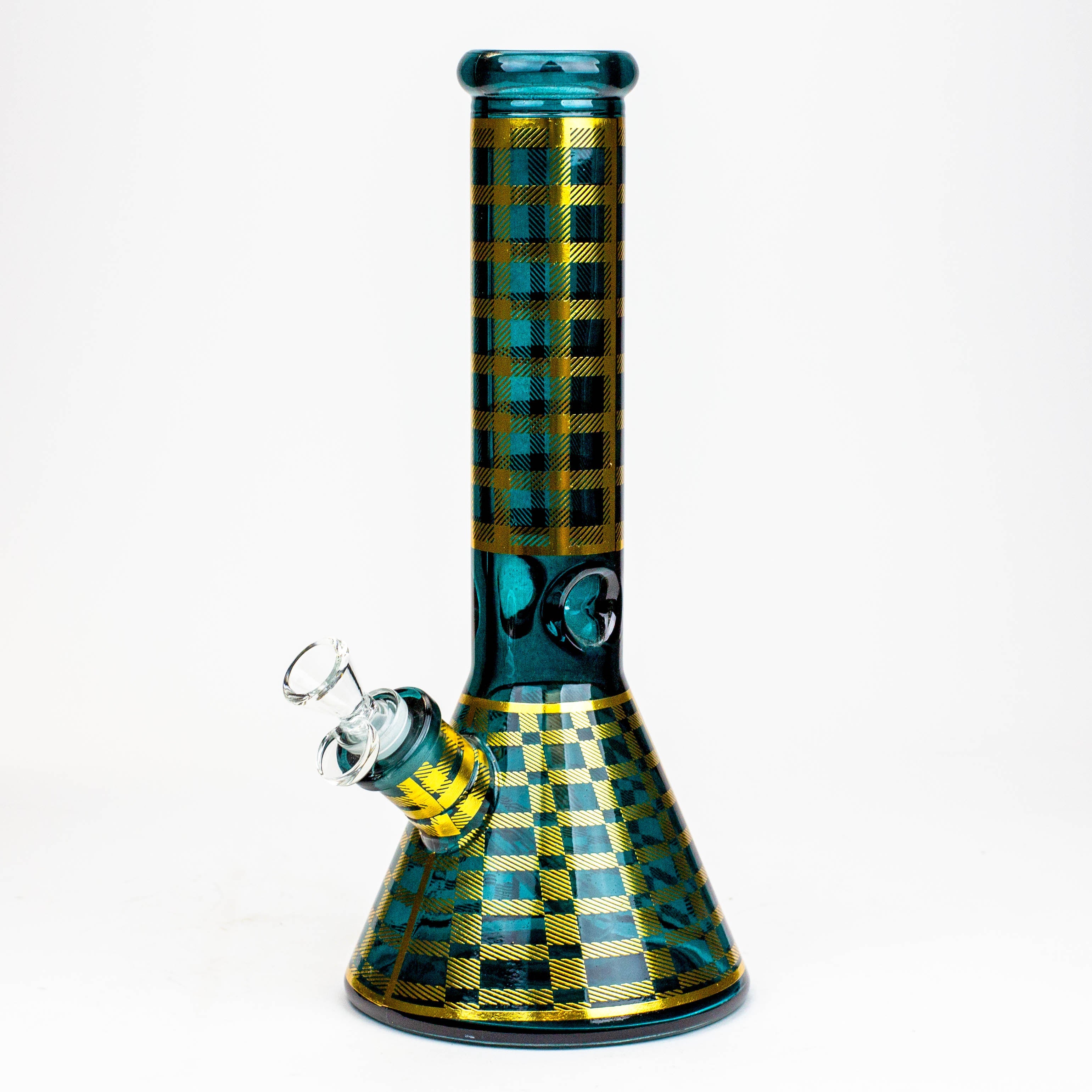 12" 7mm glass neon beaker water bong
