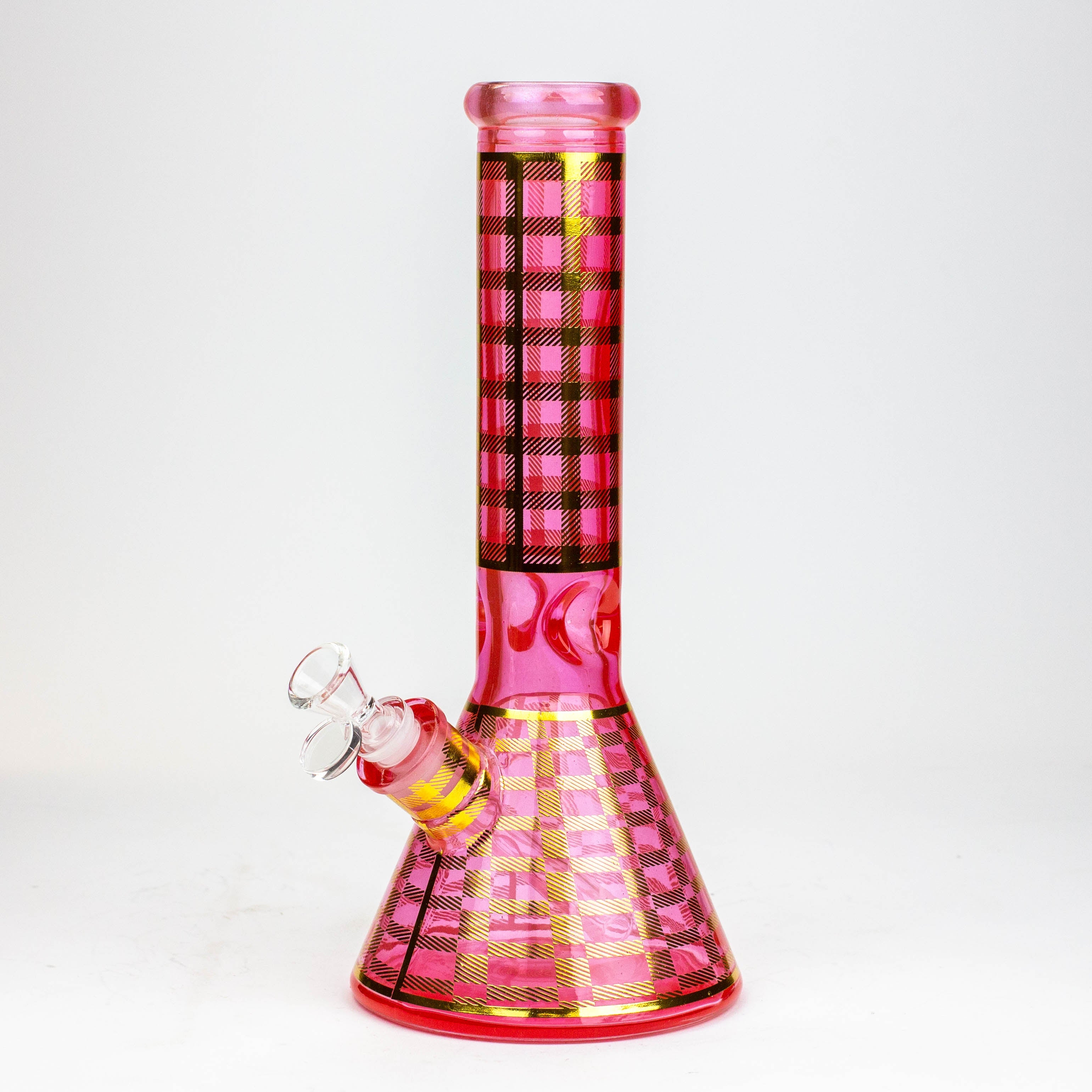 12" 7mm glass neon beaker water bong