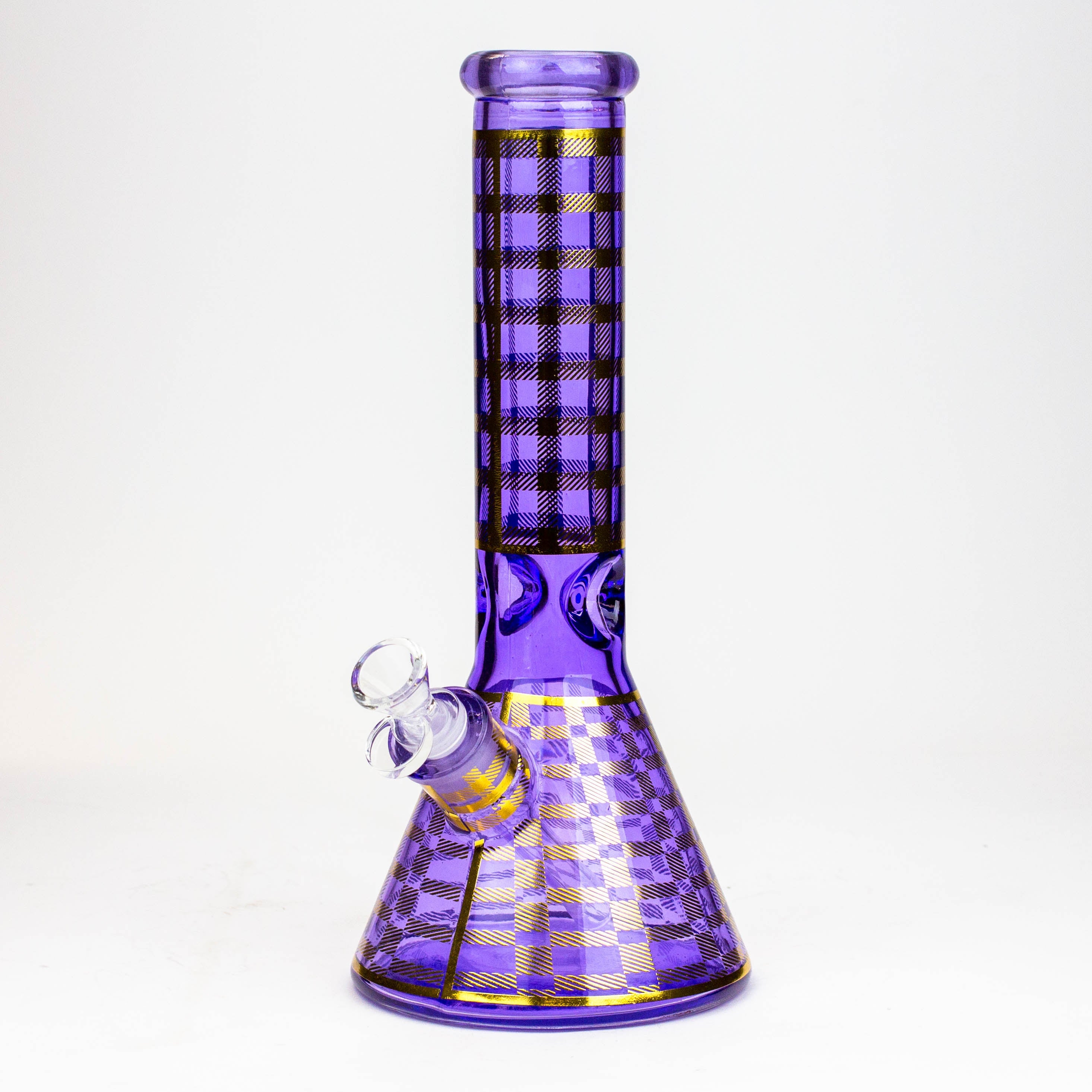 12" 7mm glass neon beaker water bong