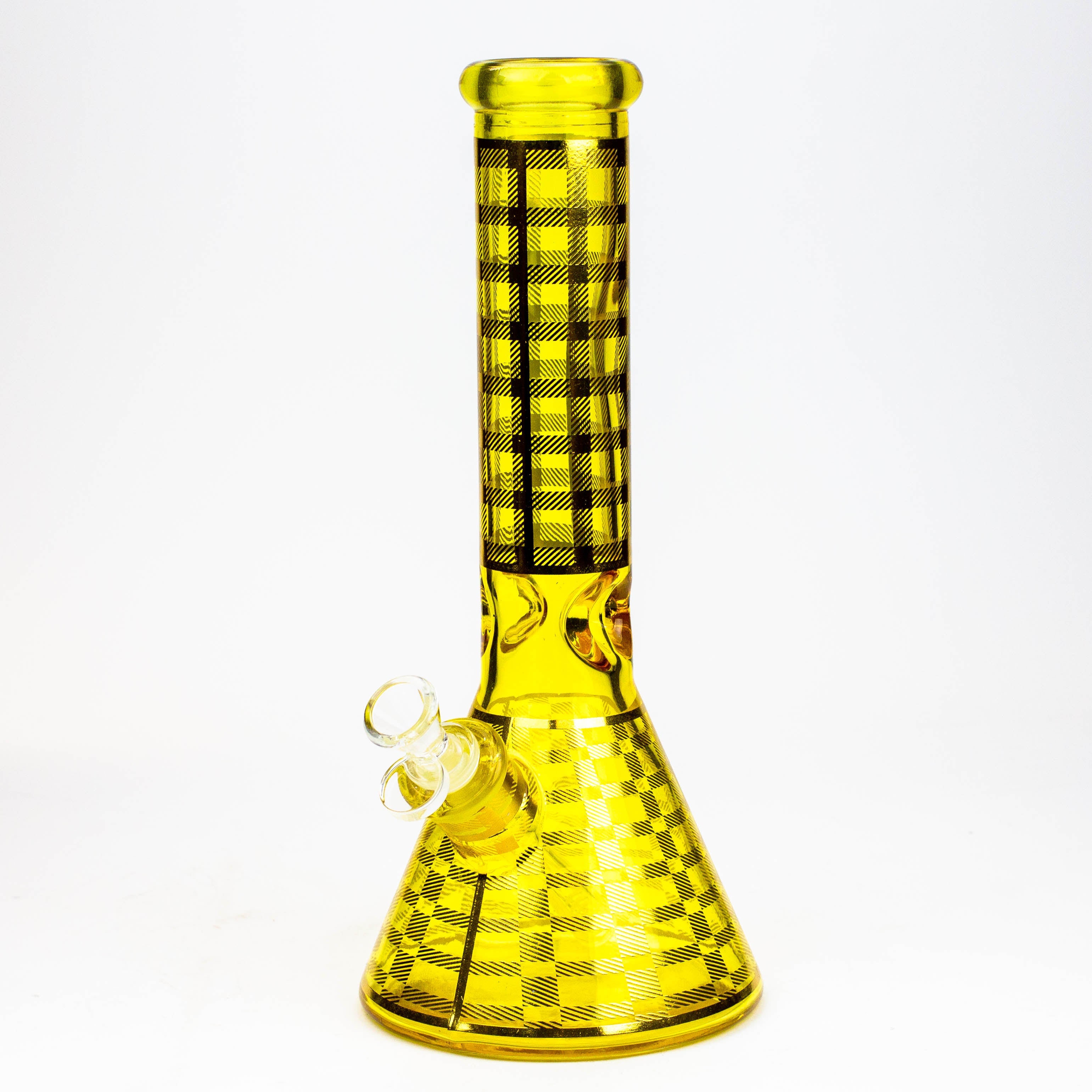 12" 7mm glass neon beaker water bong