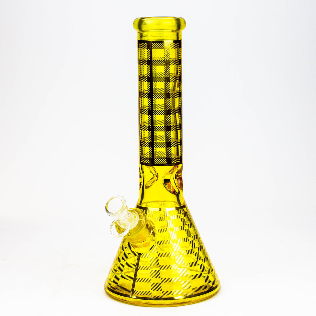 12" 7mm glass neon beaker water bong