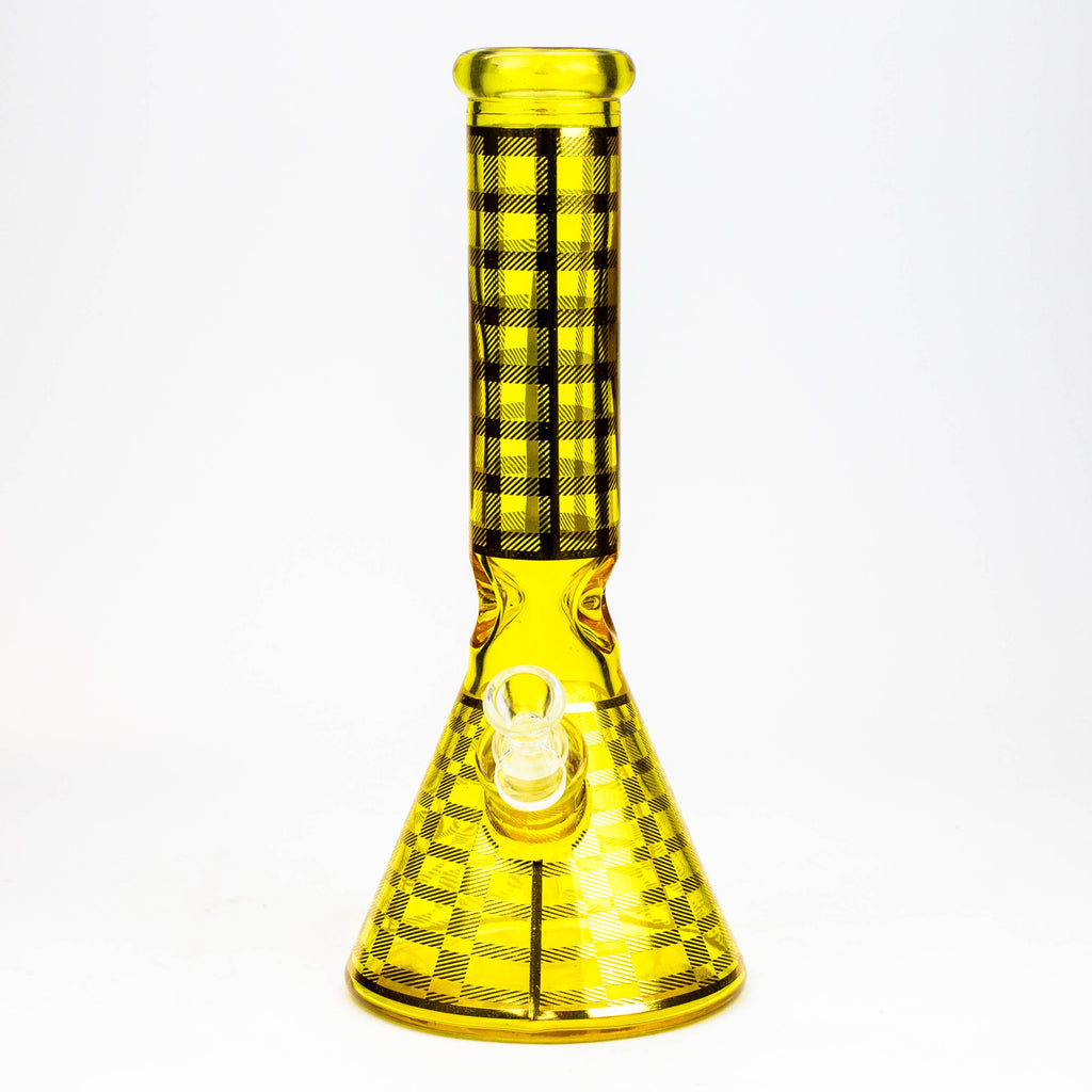 12" 7mm glass neon beaker water bong
