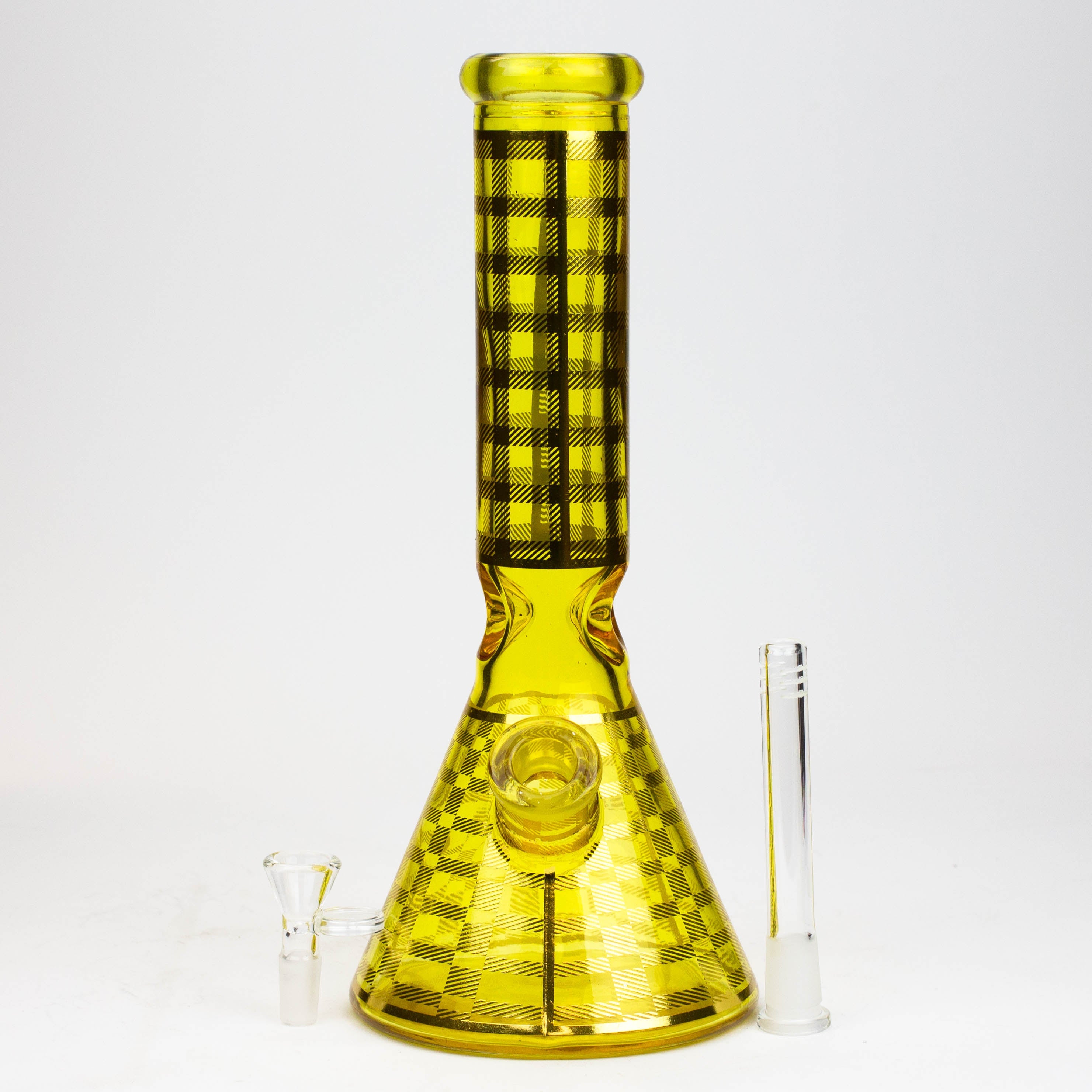 12" 7mm glass neon beaker water bong