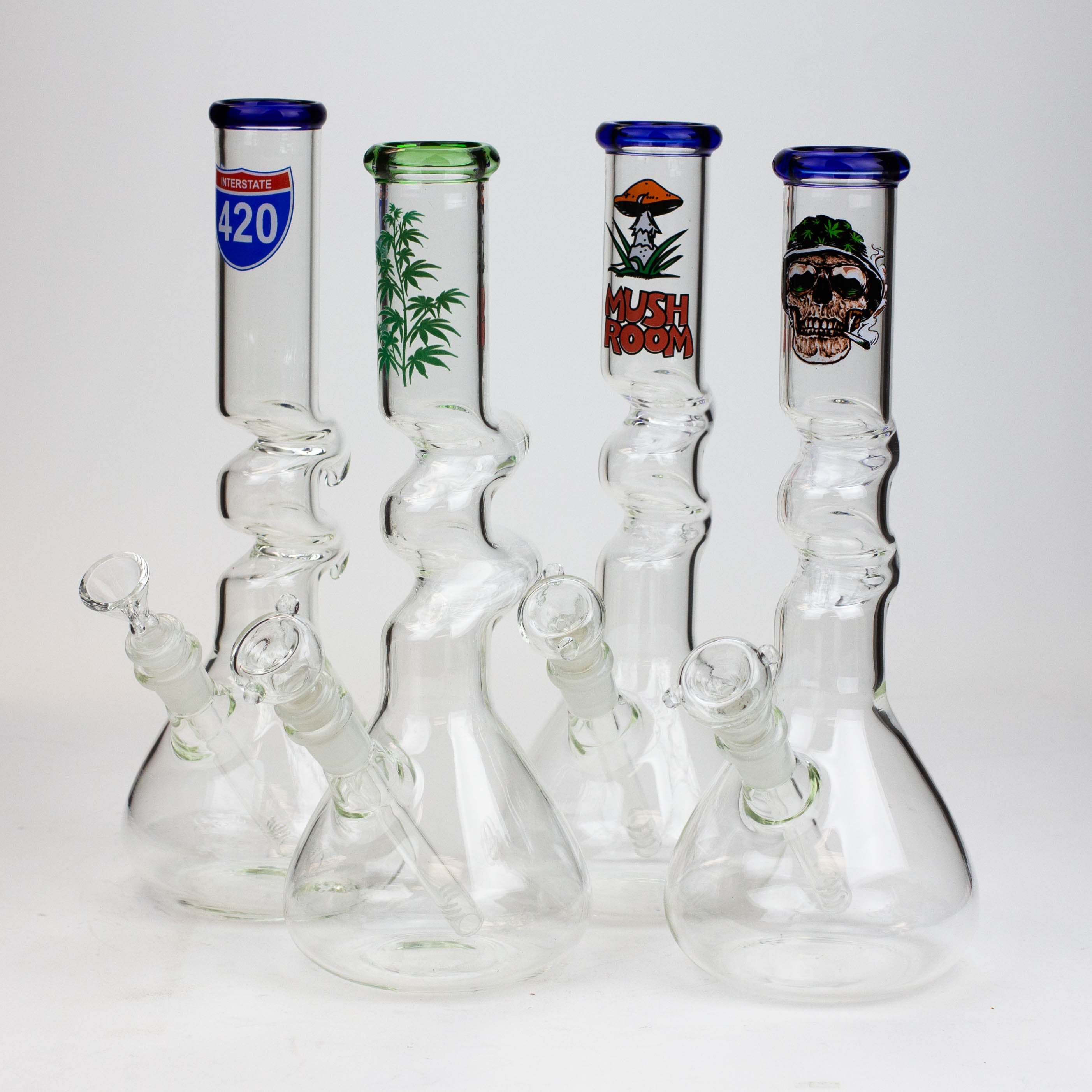 12" Zig-zag water bong -GP1390AST