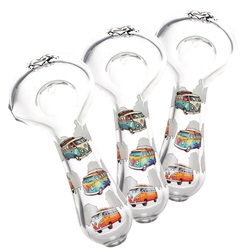 Pulsar VW Bus 4.5" Glass Spoon Pipe 3 Count set