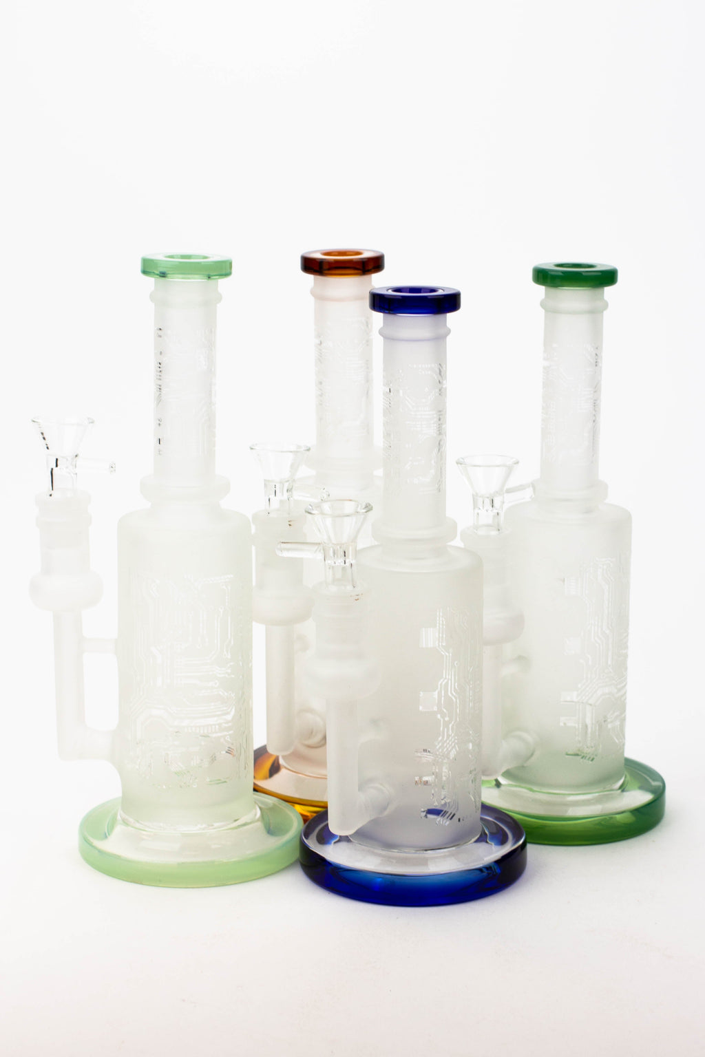 9.5" Sandblasting glass water bong with tire diffuser [Q14]