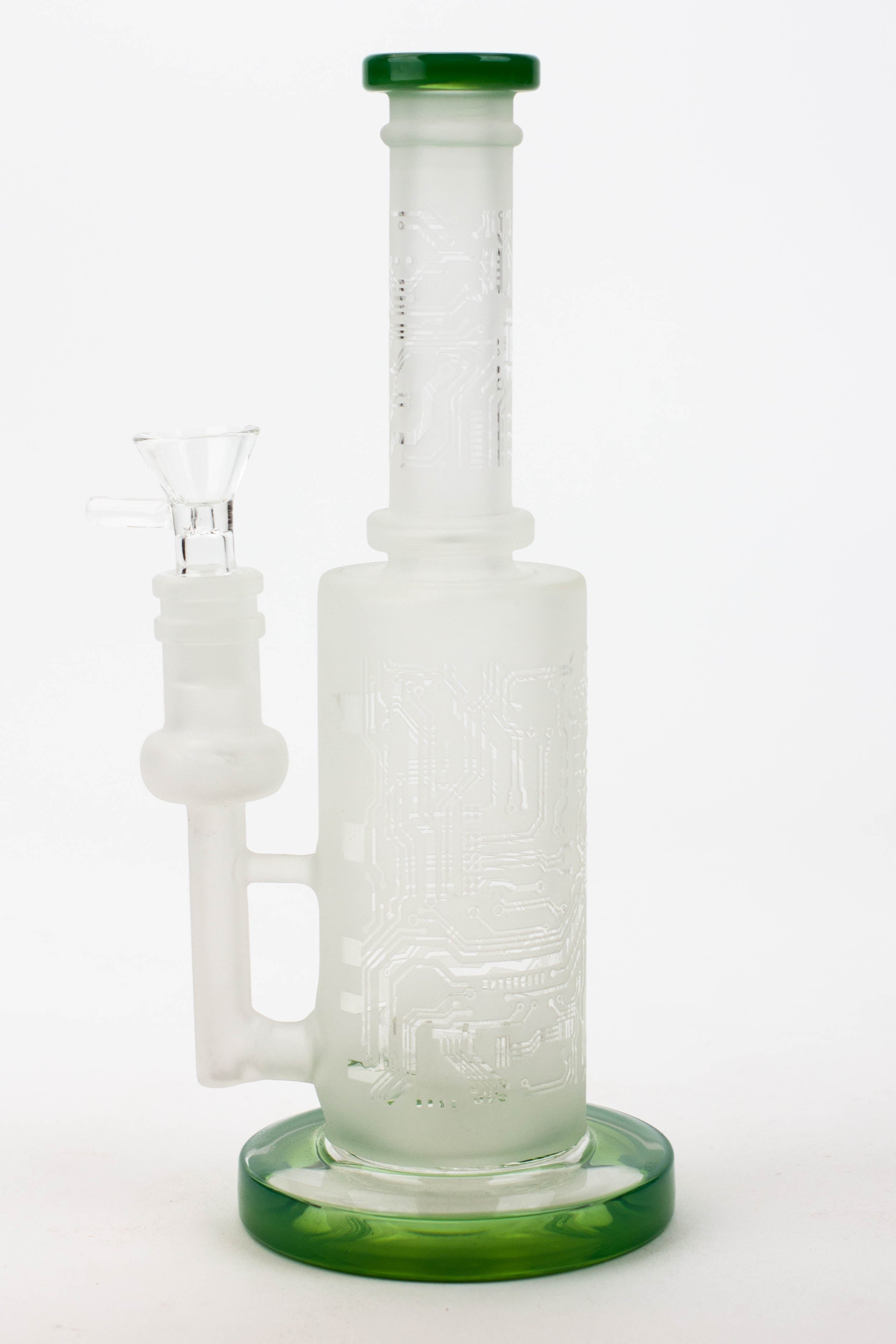 9.5" Sandblasting glass water bong with tire diffuser [Q14]