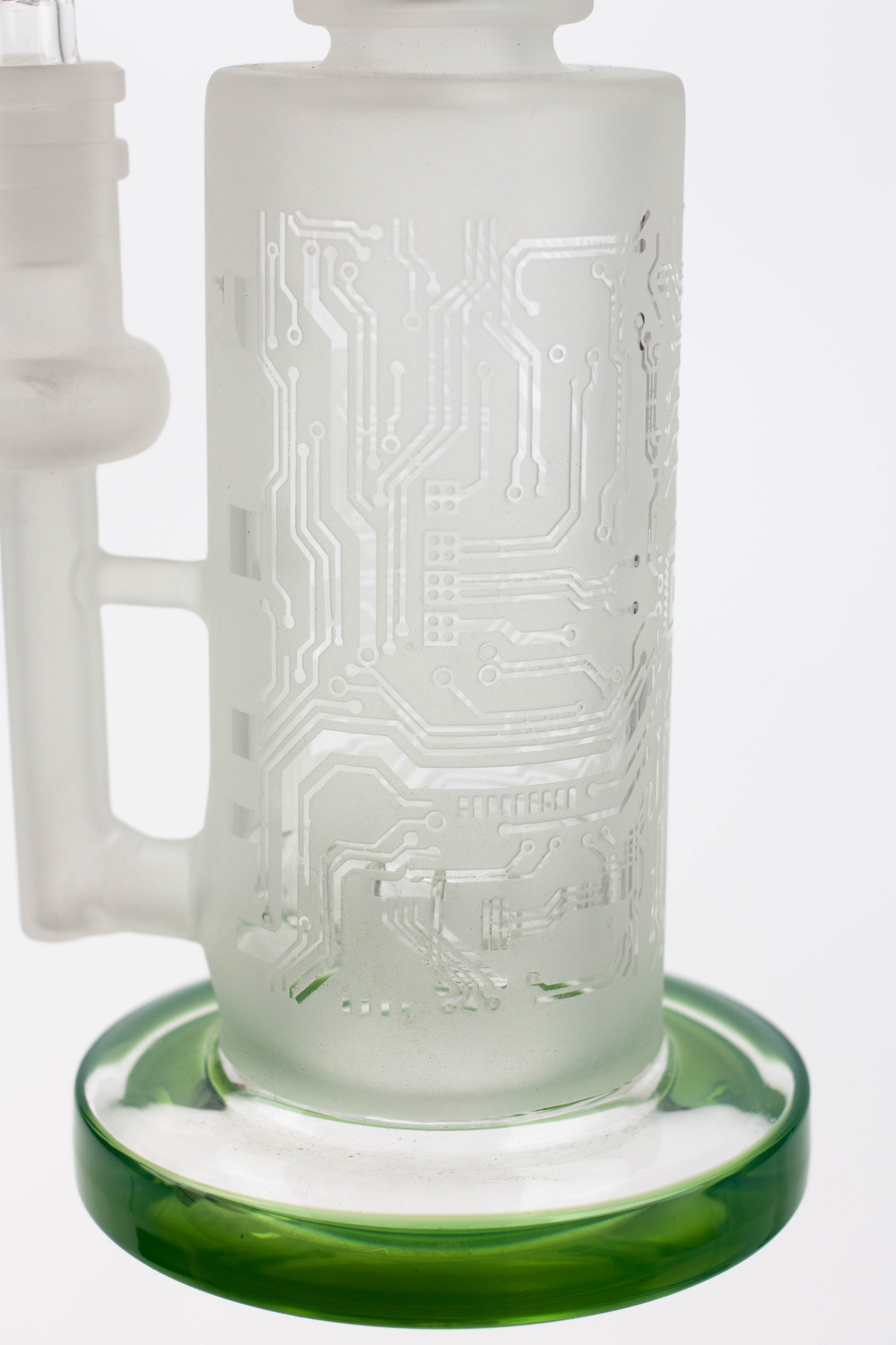 9.5" Sandblasting glass water bong with tire diffuser [Q14]
