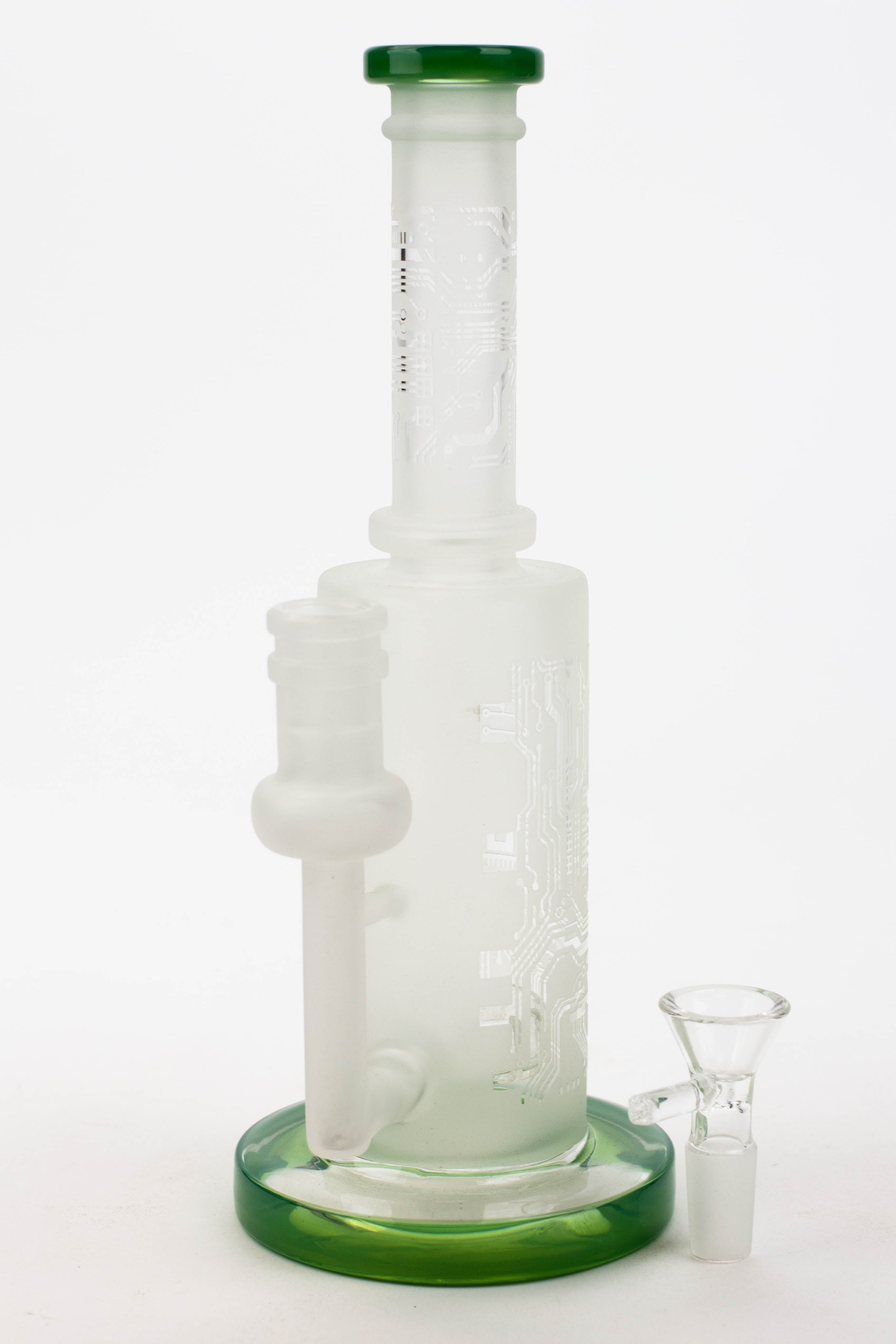 9.5" Sandblasting glass water bong with tire diffuser [Q14]