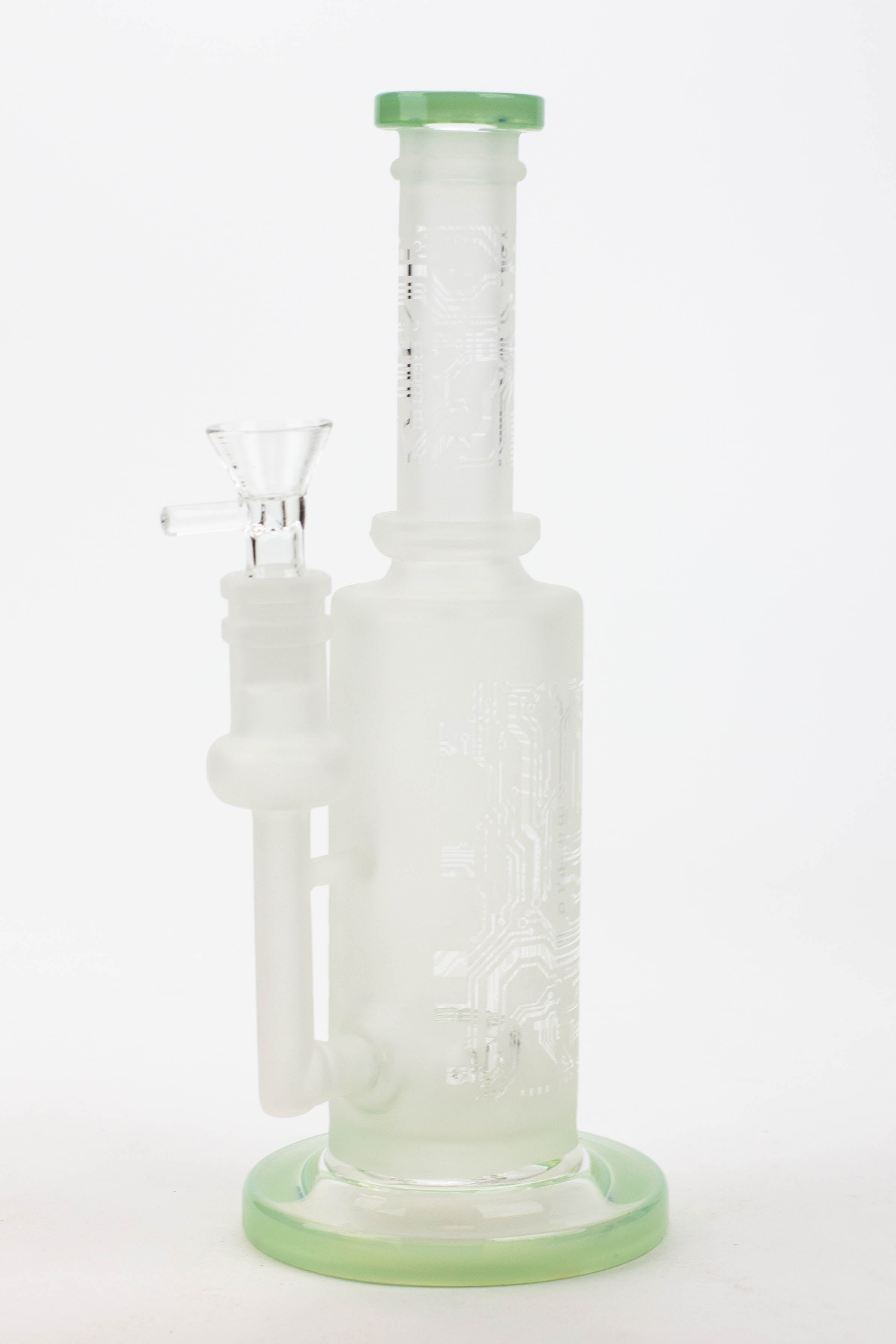 9.5" Sandblasting glass water bong with tire diffuser [Q14]