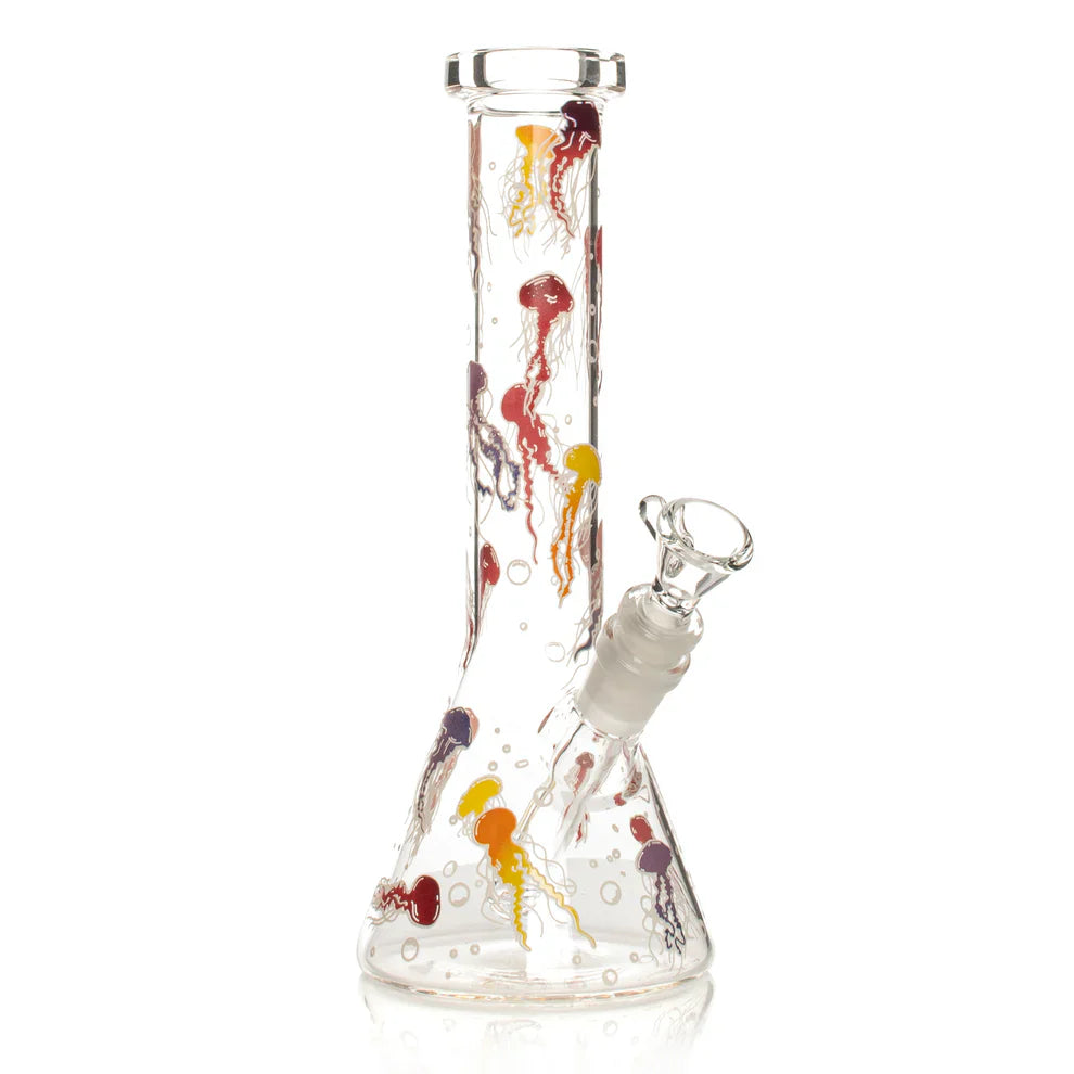 Red Eye Glass® | 10" Jellyfish Glow-in-the-Dark Water Pipe [REG156]