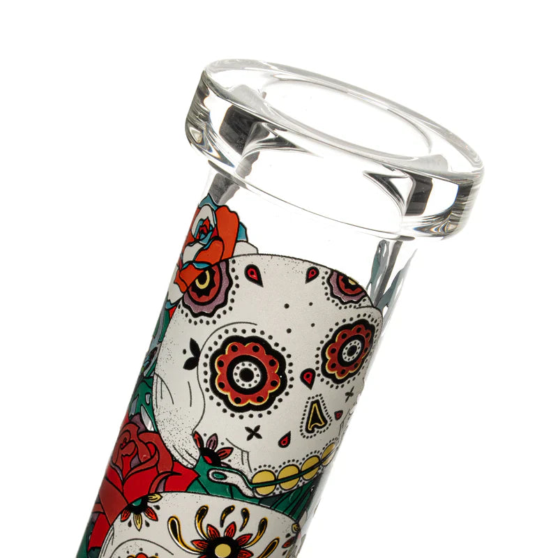 Red Eye Glass® | 10" Sugar Skull Glow-in-the-Dark Water Pipe [REG160]